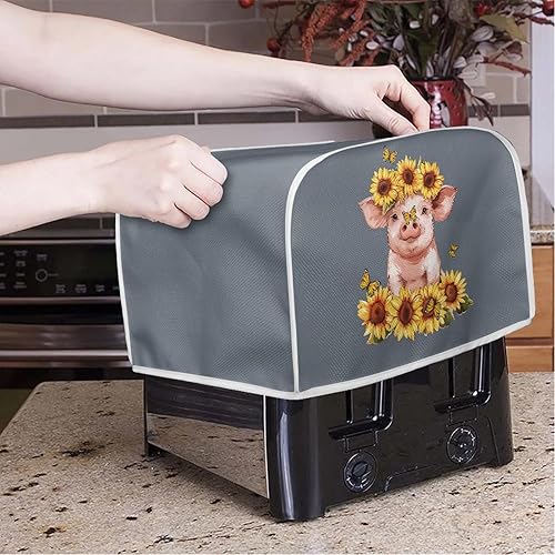 Miniatura 2 de Fundas para tostadoras de 2 rebanadas de cerdo de girasol, resistentes a los arañazos, resistentes a las manchas, para tostadoras de pan, cocina,