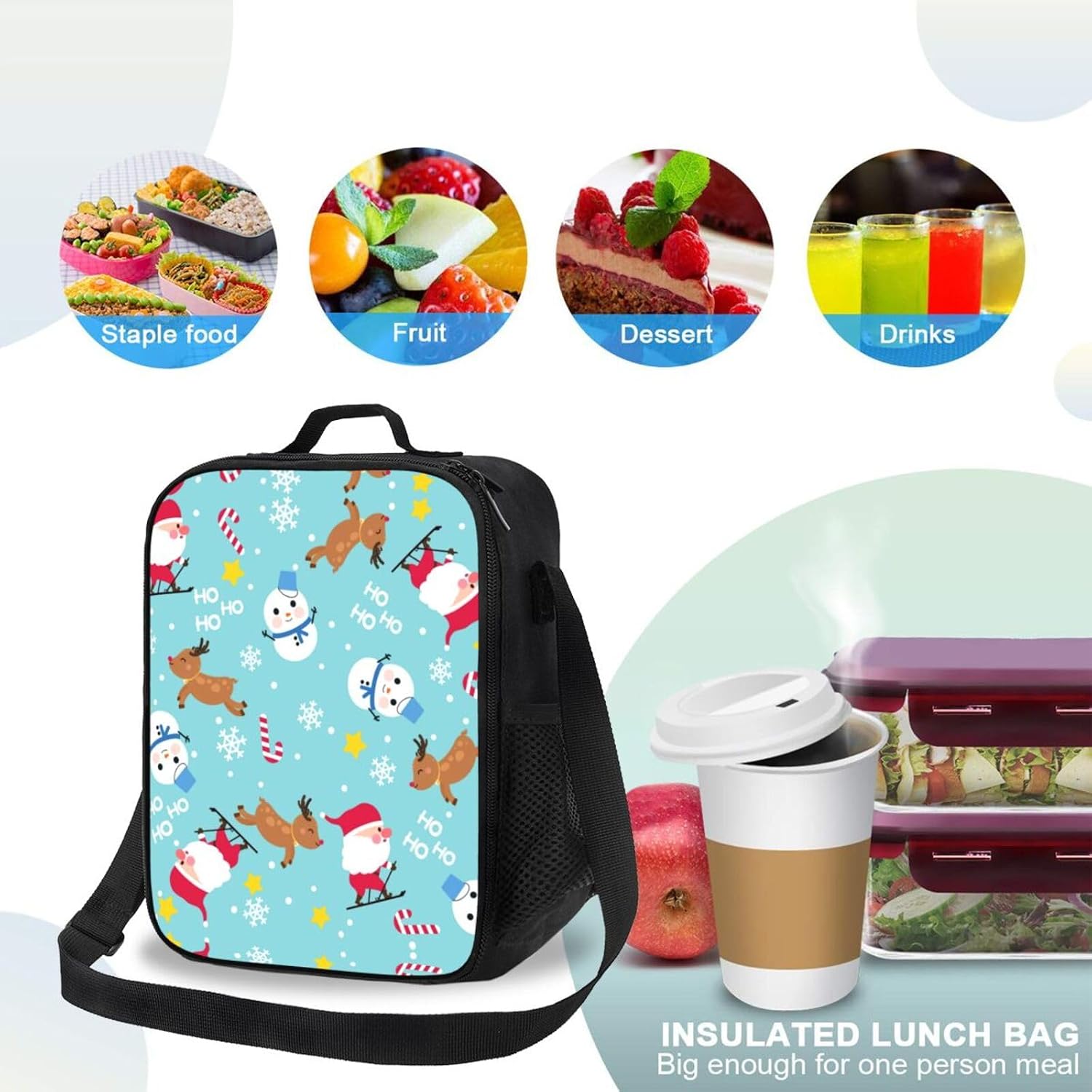 Customized Logo Photo Image Lunch Box Personalized Text Lunch Box Insulation Handheld Diagonal Straddle Lunch Tote Bag Custom Lunch Boxs For Adult Teens Kids