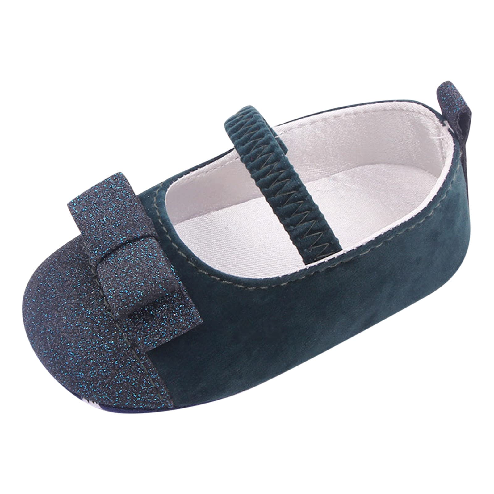 Summer Kids Infant Toddler Shoes Girls Casual Shoes Flat Lightweight Elastic Band Slip On Sequin Upper 12 Month Shoes (Dark Blue, 6 Toddler)