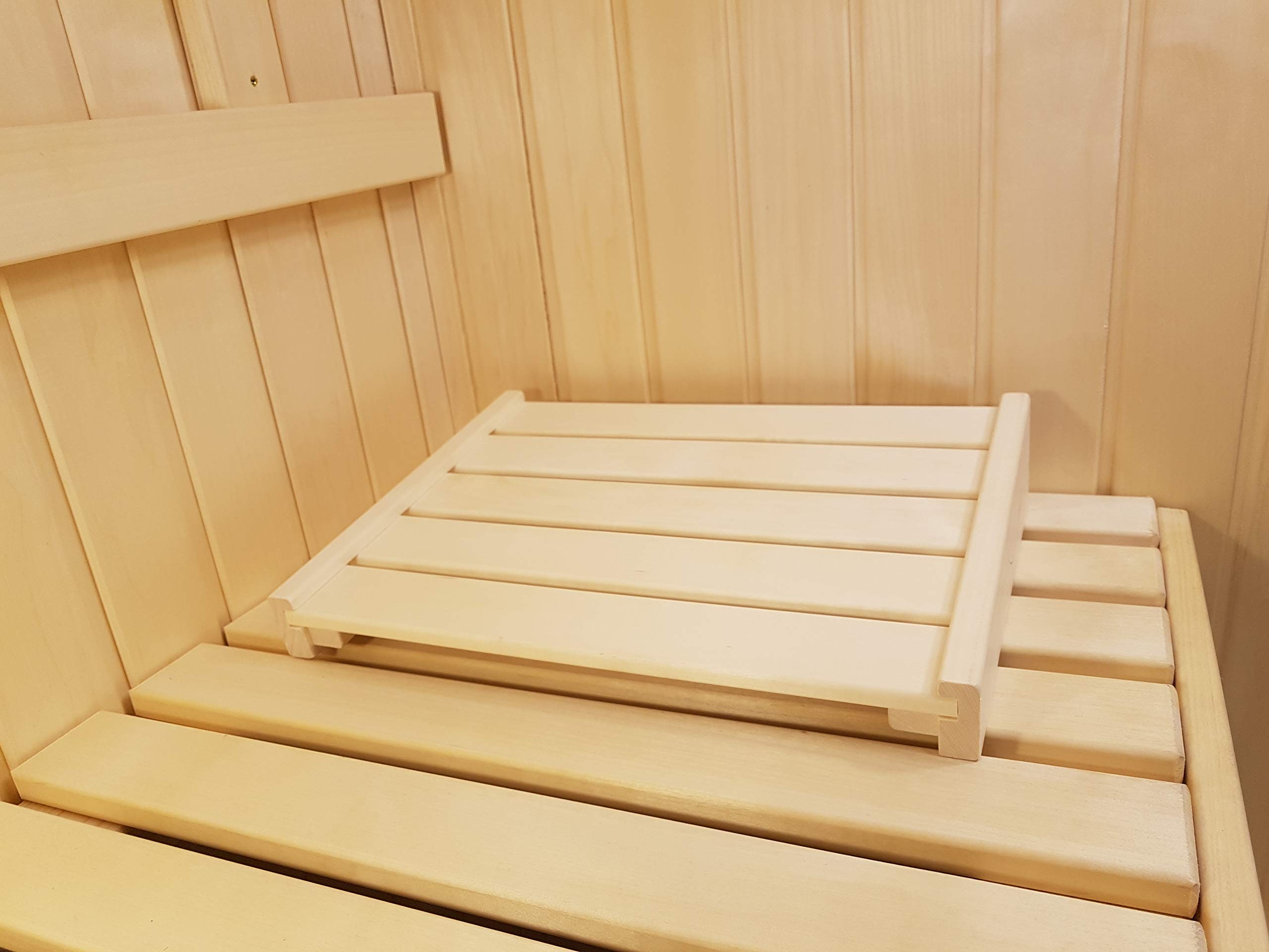 Sauna Kopfstütze J-009 Saunakopfstütze Nackenstütze Beinauflage Saunazubehör Espenholz kein Nadelholz daher ohne Harz und nur wenig wärmeleitend