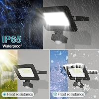 kolpop LED Mozgásérzékelős Reflektor Kültéri, 2 db 30W 3000LM, 6500K Hideg Fehér, IP65 Vízálló, 120° Szögben Állítható Lámpa Garázsba, Kertb 3