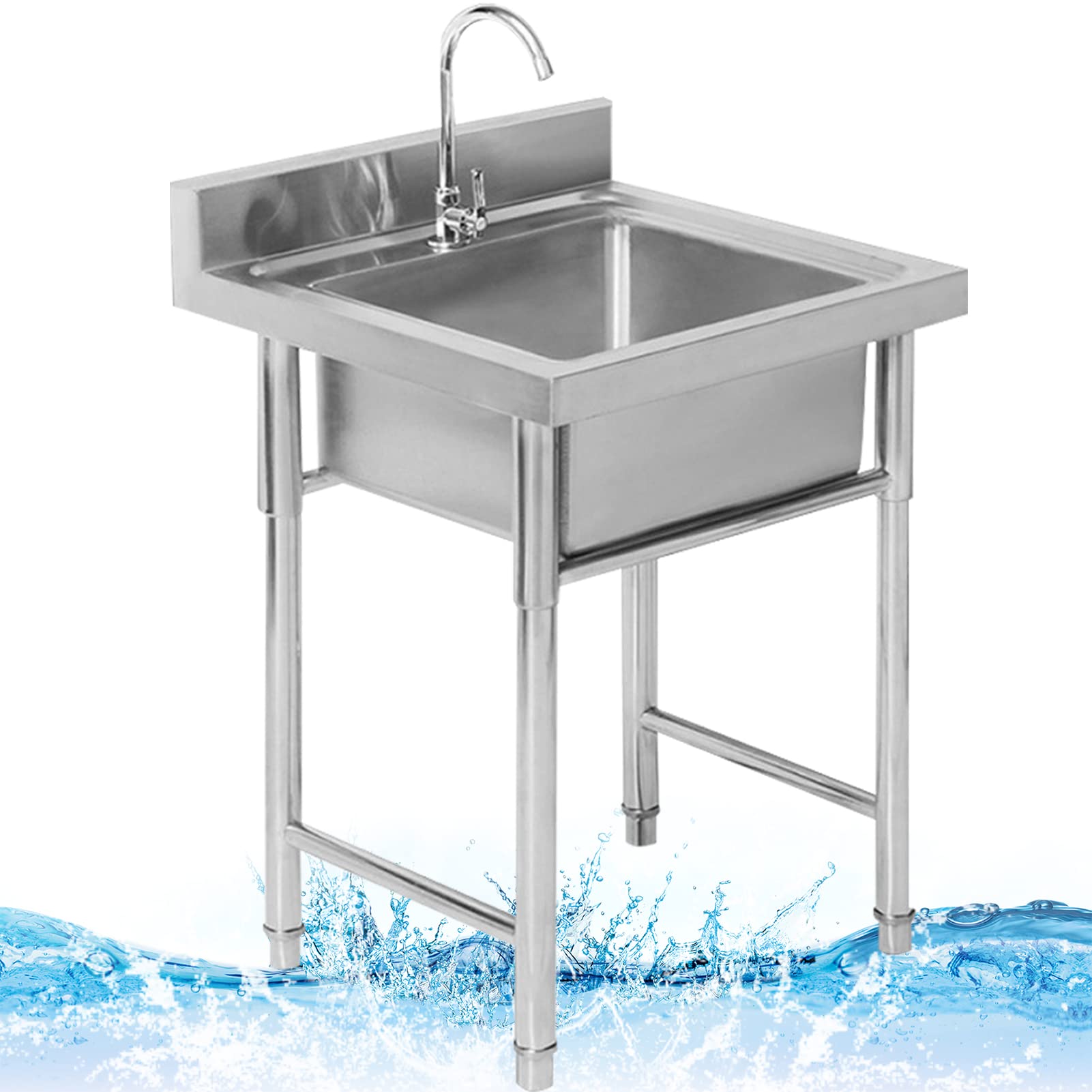 Lavabo INOX simple bac pour cuisine d'été et grand entrepôt professionnel