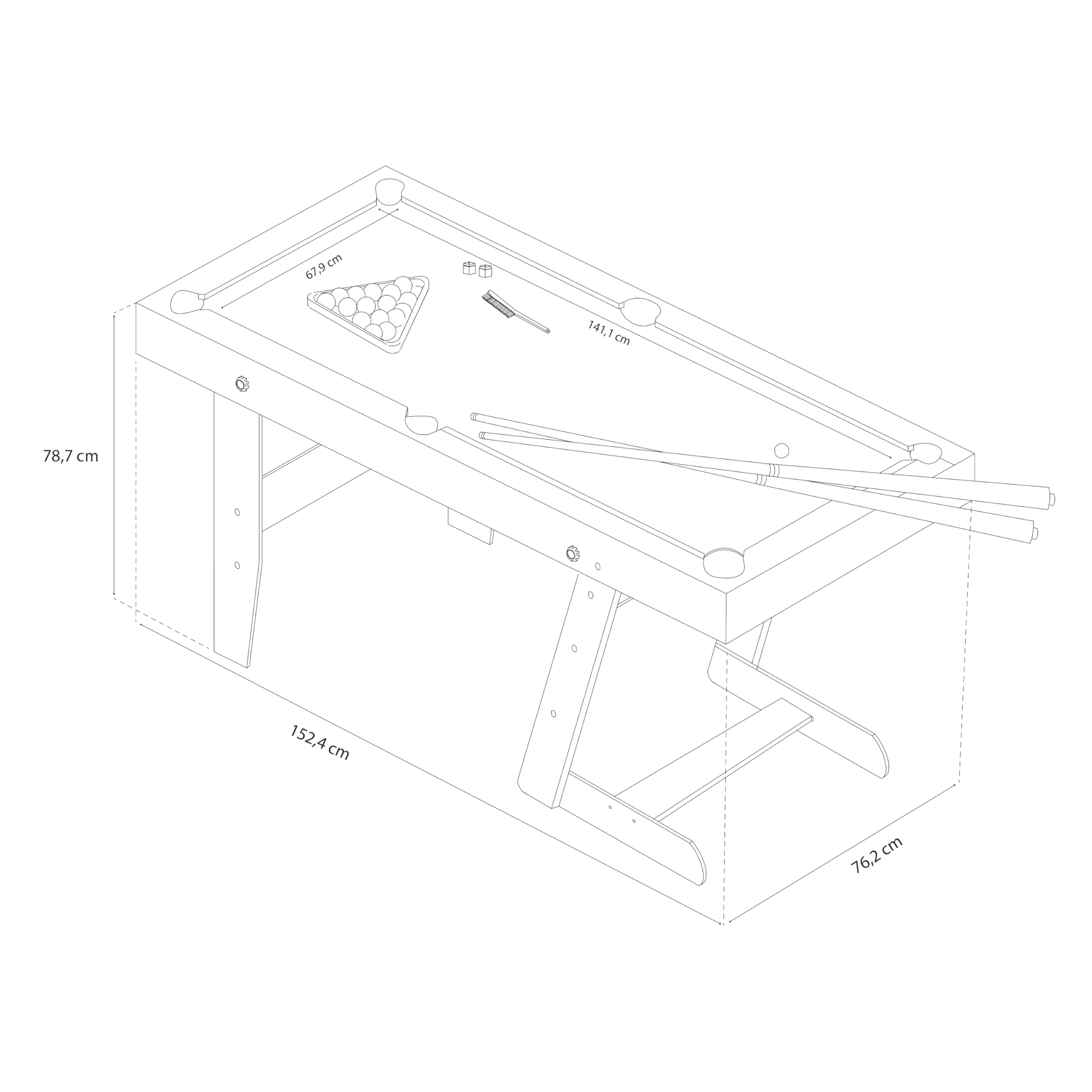 Cougar Pooltafel Mini 3 ft Eiken/grijs | C025.002.00