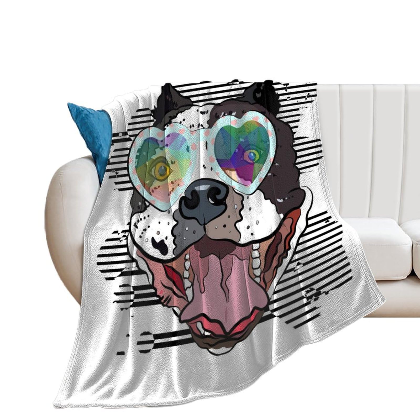 Couverture polaire bouledogue douce et légère pour lit et chambre