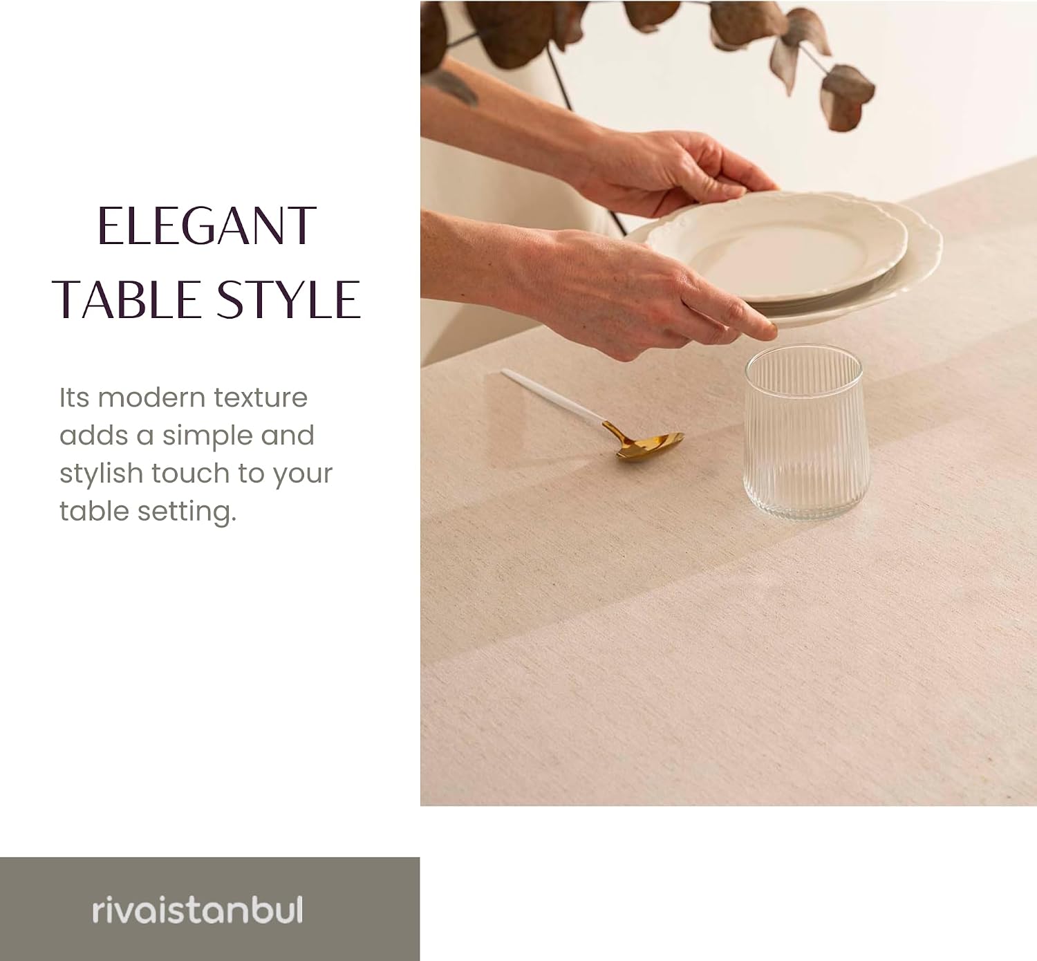 Rectangular & Round Tablecloth for Dining & Picnic | Botanical Print Fabric Table Cover for Indoor Outdoor Tables | Durable Table Cloth for Kitchen, Parties, Holidays & Everyday Use