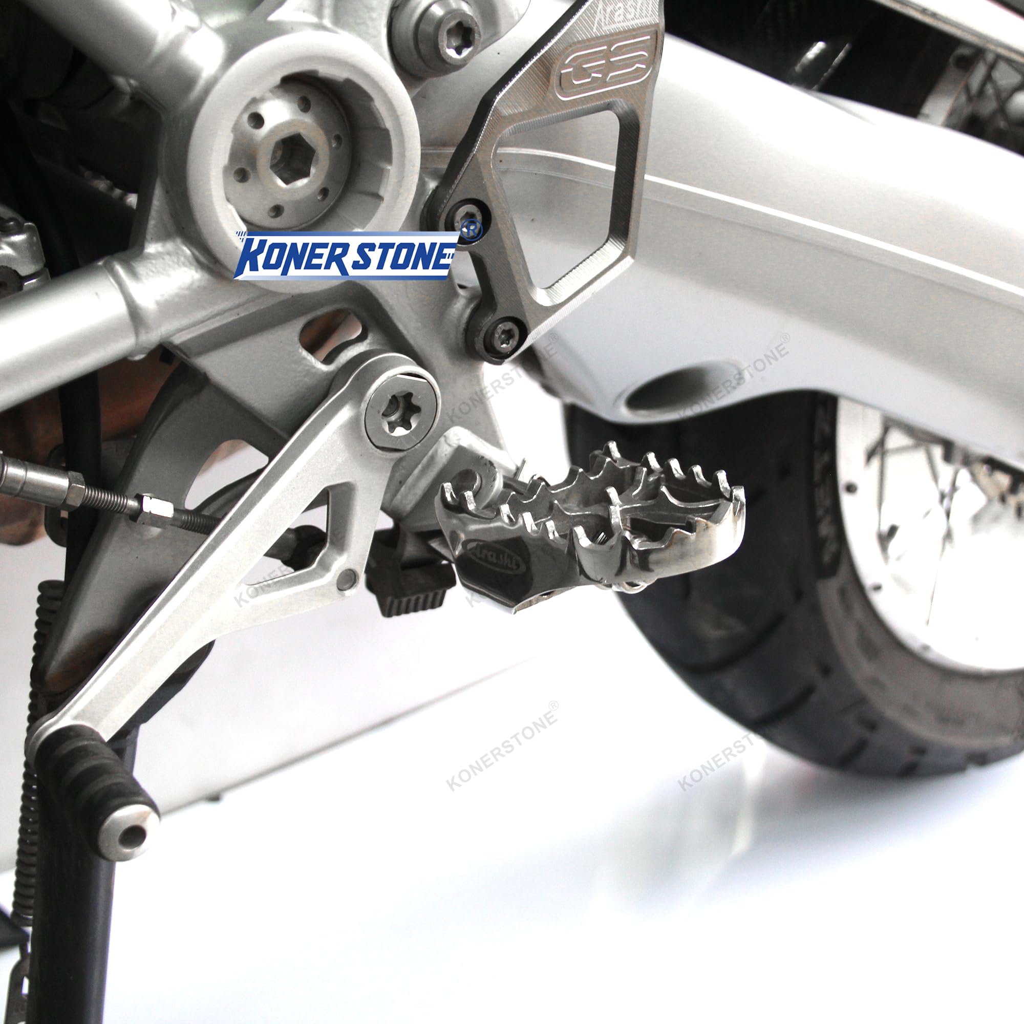Fußstütze Pedal vordere Fußrasten Fahrer für B.M.W R1200GS 2013-2018 GSA ADV Adeventure / R1250GS 2019-2020 GSA / F750GS F850GS 2017-2020 Motorradzubehör Silber 1 Paar