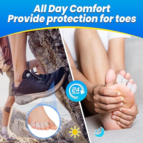 Miniatura 5 de Protectores de dedos de gel, (20 piezas) con mangas abiertas para los dedos de los pies, nuevo material, ideal para ampollas de juanetes, callos,