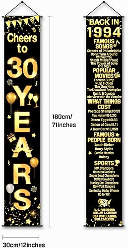 Miniatura 2 de 2 piezas de decoraciones de fiesta de cumpleaños número 30, pancarta de felicitación a años, decoraciones de fiesta, letrero de bienvenida para