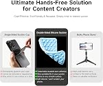 Silicone Double-Sided Suction Phone Case Detachable Mount, Fidget Sticky Grip Accessories, Teen Girl Gifts Trendy Stuff, Hands-Free Holder for ASMR/TikTok/Gym Creators(Babyblue, Small)
