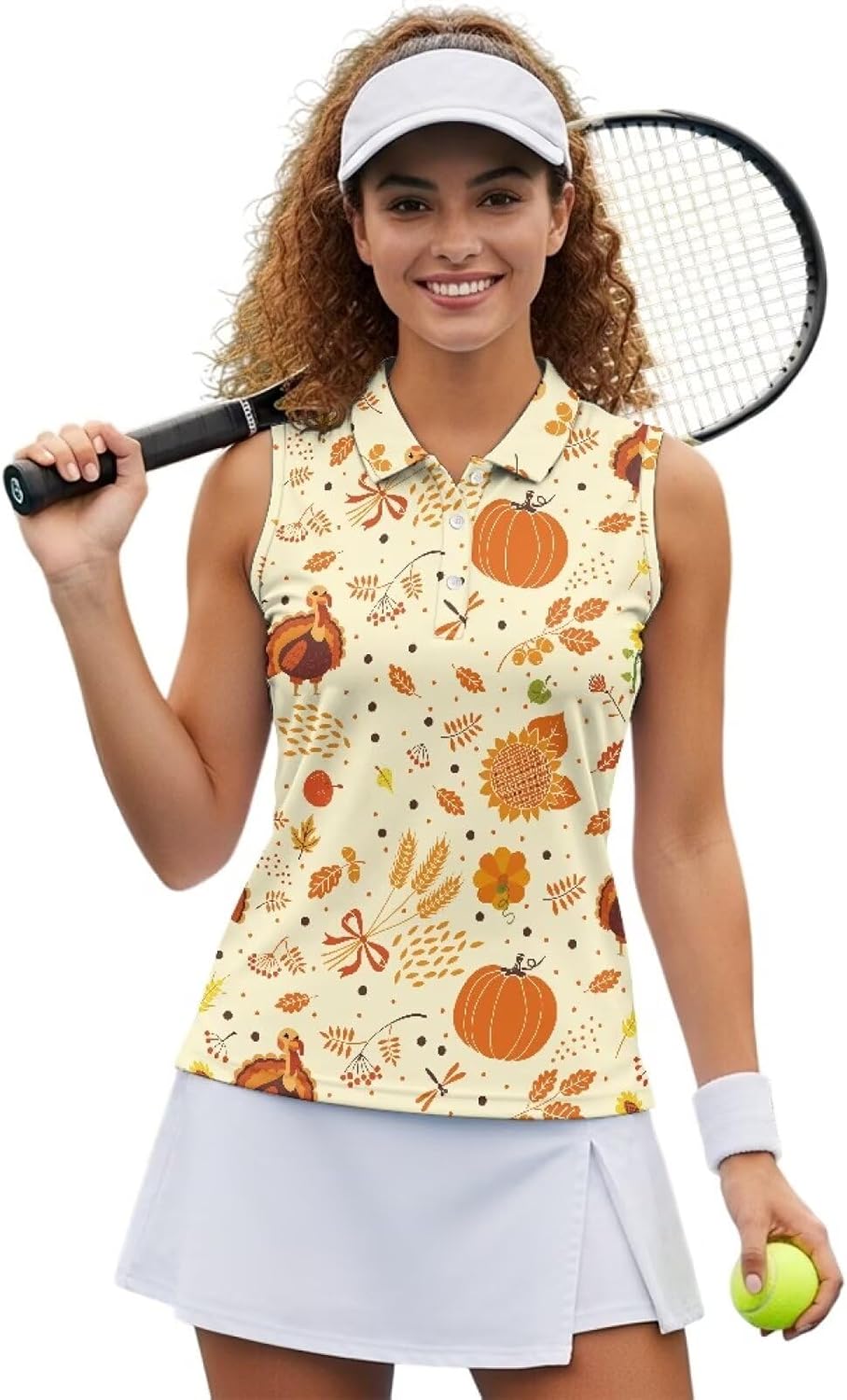 Biyejit Women's Sleeveless Golf Polo Shirts Athletic Tennis Shirts Button Collared V Neck Tank Tops Quick Dry XS-2XL