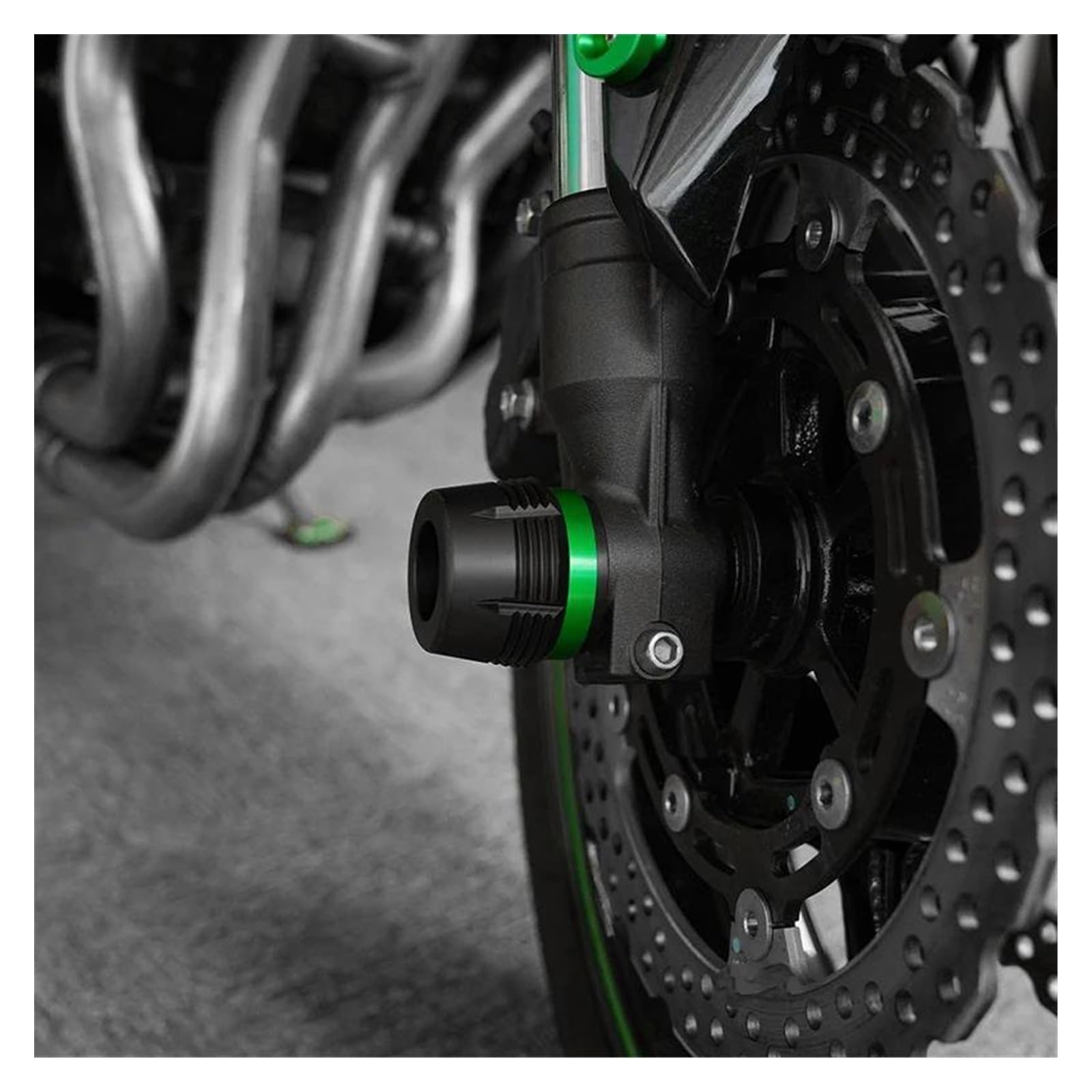 Motorrad-Vorderrad-Achsen-Gabel-Sturzpad-Radschutz Für Kawasaki Für Z900 Für Z650 Für Z800 Für Z900 650 800 Antikollisionsblock Sturzschutz Sturzpads Schieberegler(Titan)