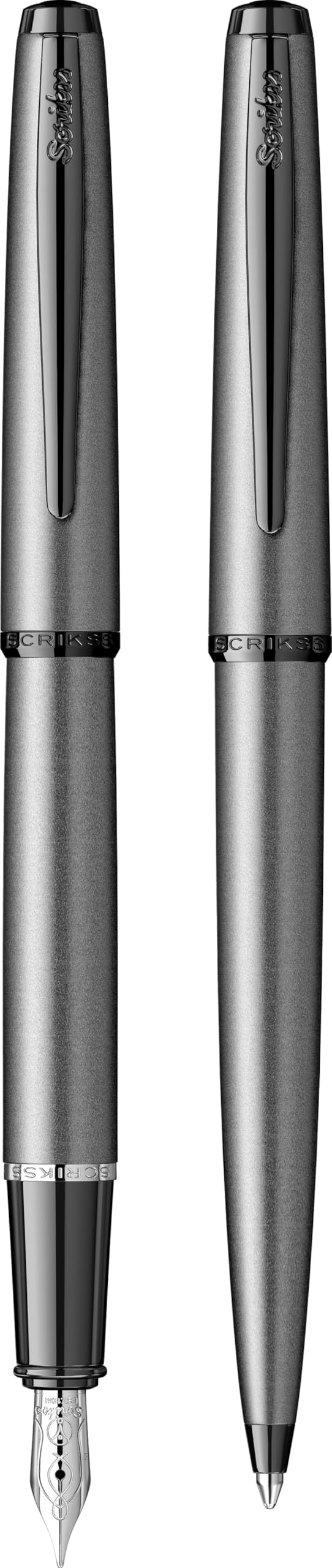 Scrikss 78MG Dolmakalem - Tükenmez Kalem İkili Set Mat Gri