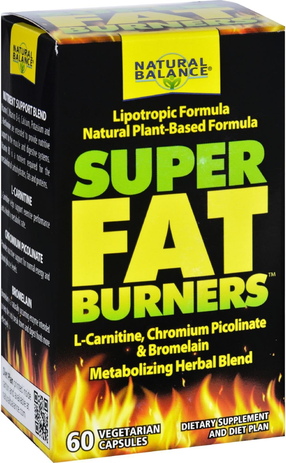 Natural Balance Super Fat Burners | Energy, Metabolism & Healthy Weight Management Formula & Plan | With Chromium Picolinate | 60 VegCaps, 15 Serv.