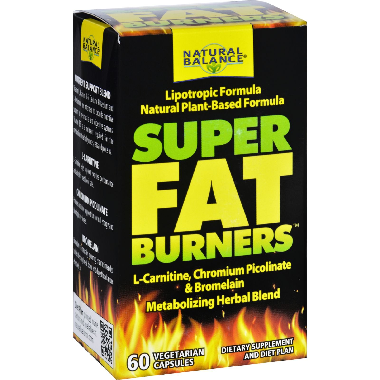 Natural Balance Super Fat Burners | Energy, Metabolism & Healthy Weight Management Formula & Plan | With Chromium Picolinate | 60 VegCaps, 15 Serv.