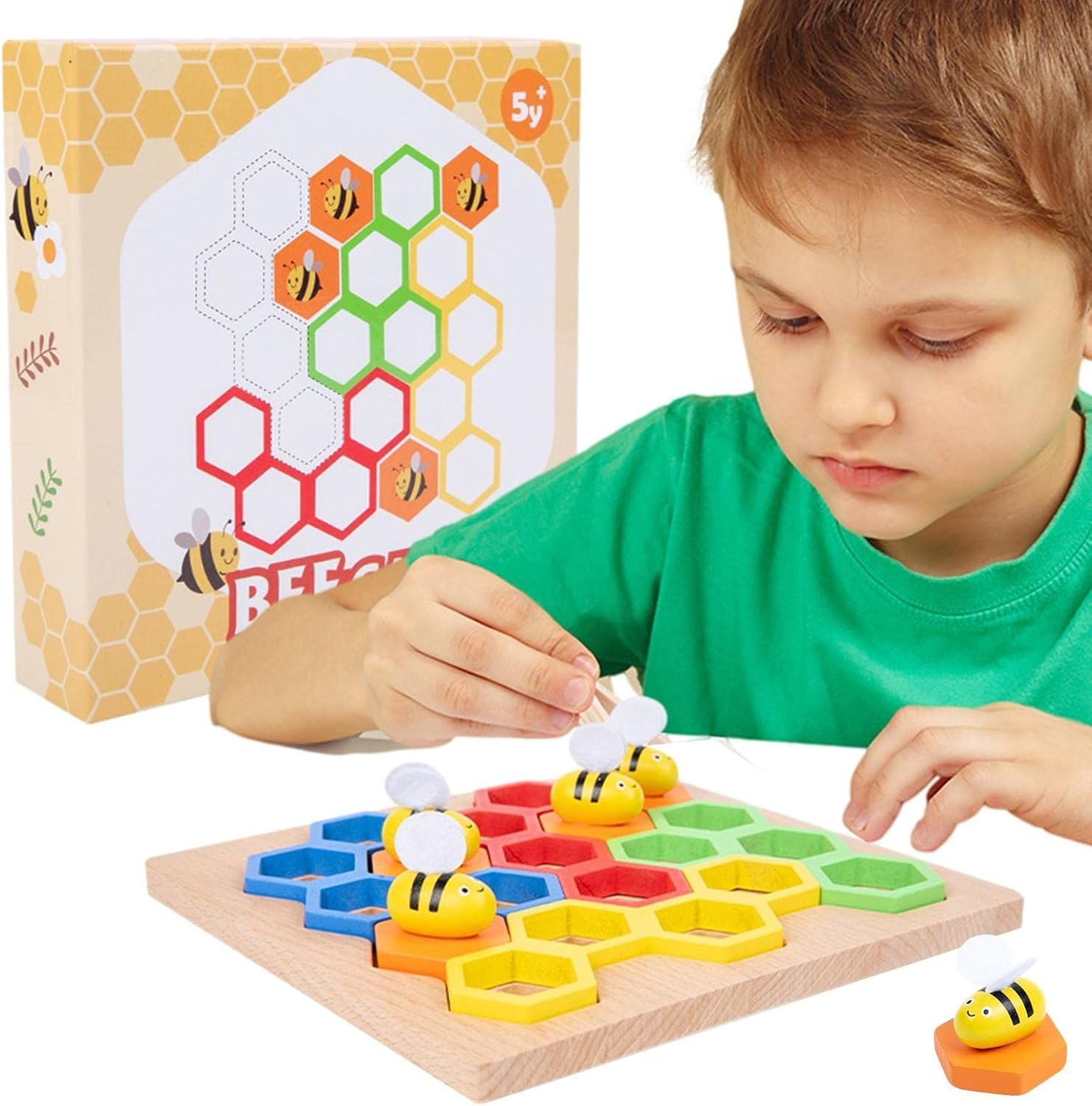 Wuling 3 Pcs Bee Game | Clamp Bee to Hive Matching Game,Preschool