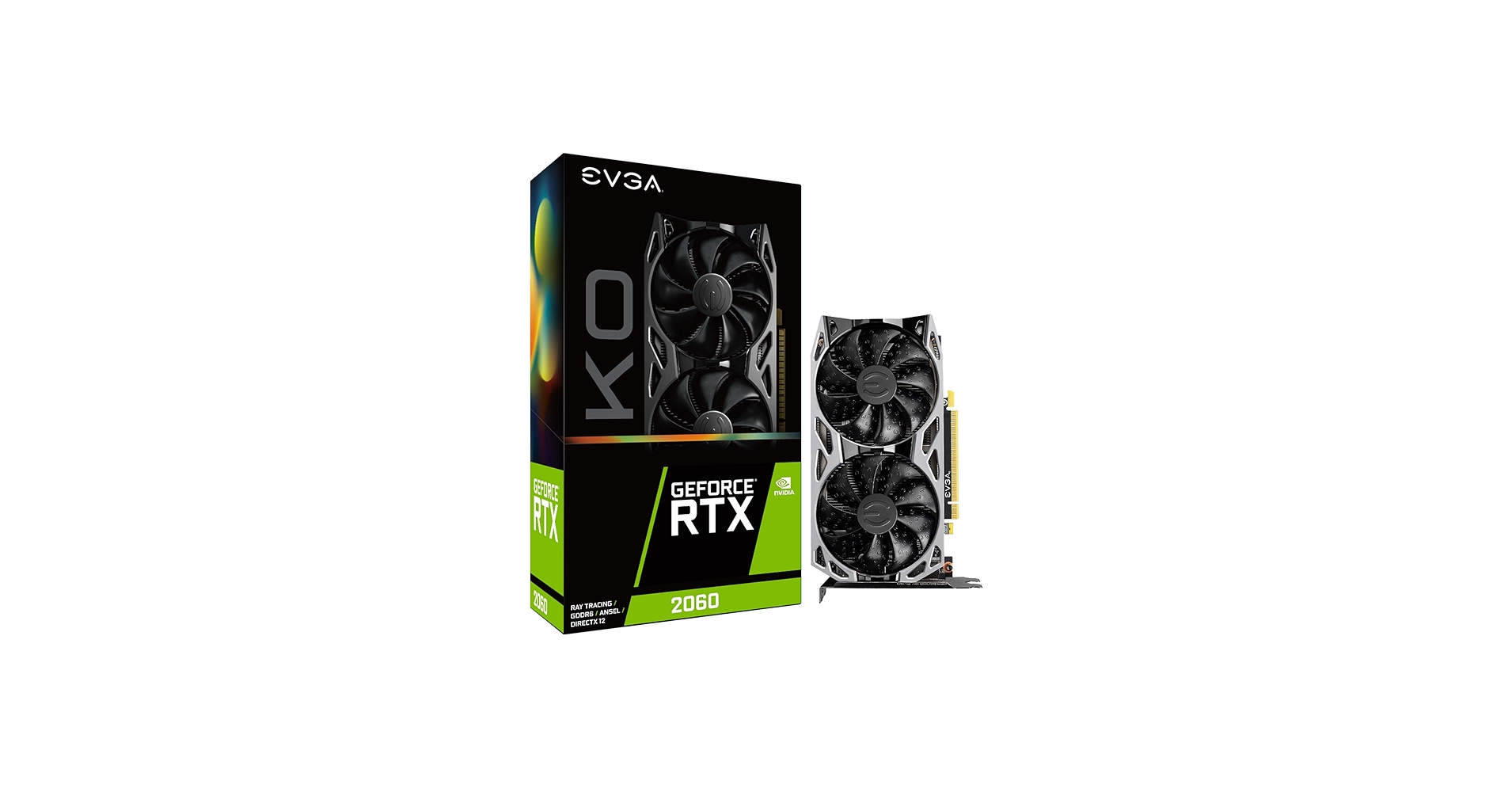 EVGA 06G-P4-2066-KR GeForce RTX 2060 KO Gaming, 6GB GDDR6, Dual Fans, Metal Backplate