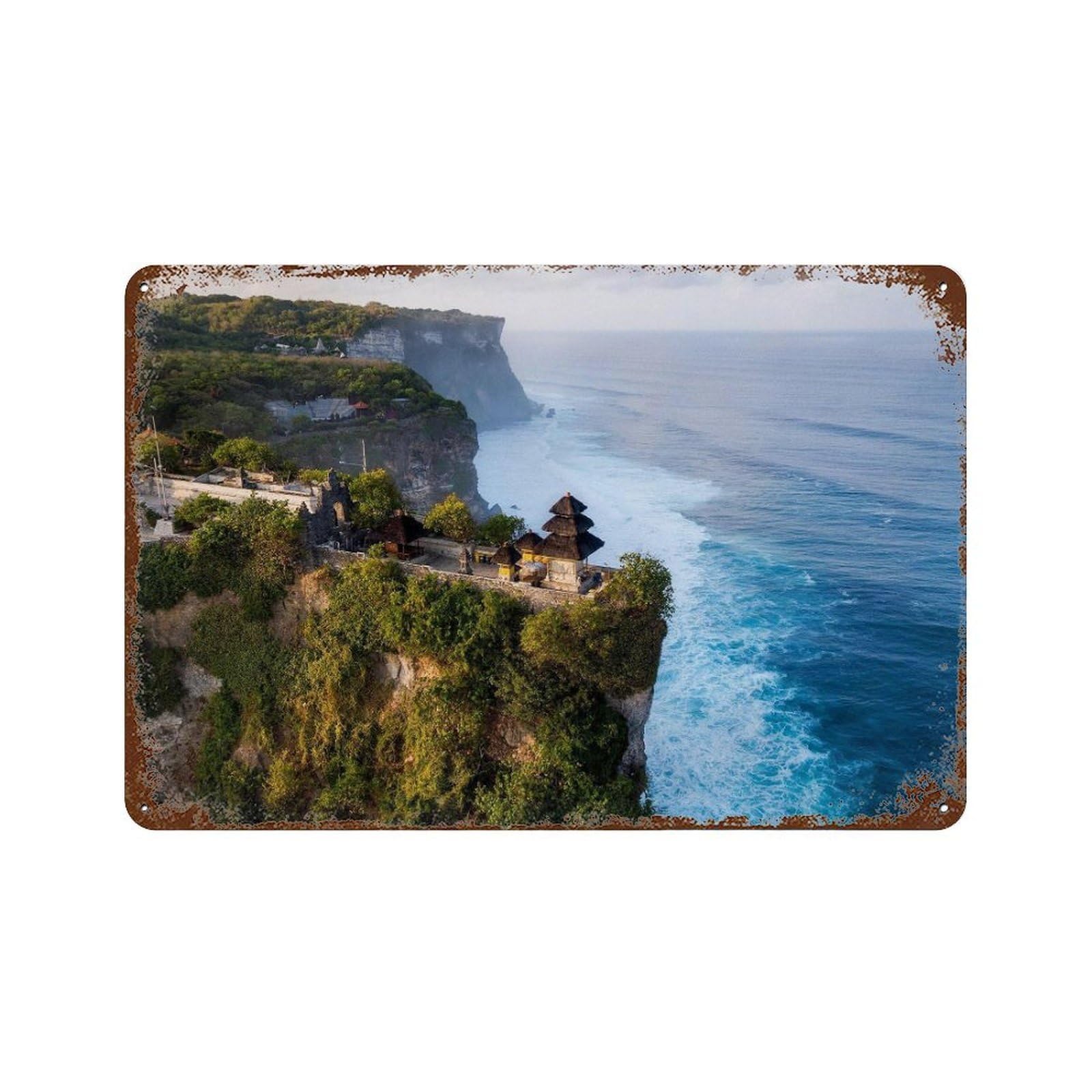 xiaoxiaoshen Real Photo Bali Decor Indonesia Asia Wall Decor Art Metal Tin Poster Modern Home Decor Art Home Bar Shop Decorations Vintage Sign 20x30cm