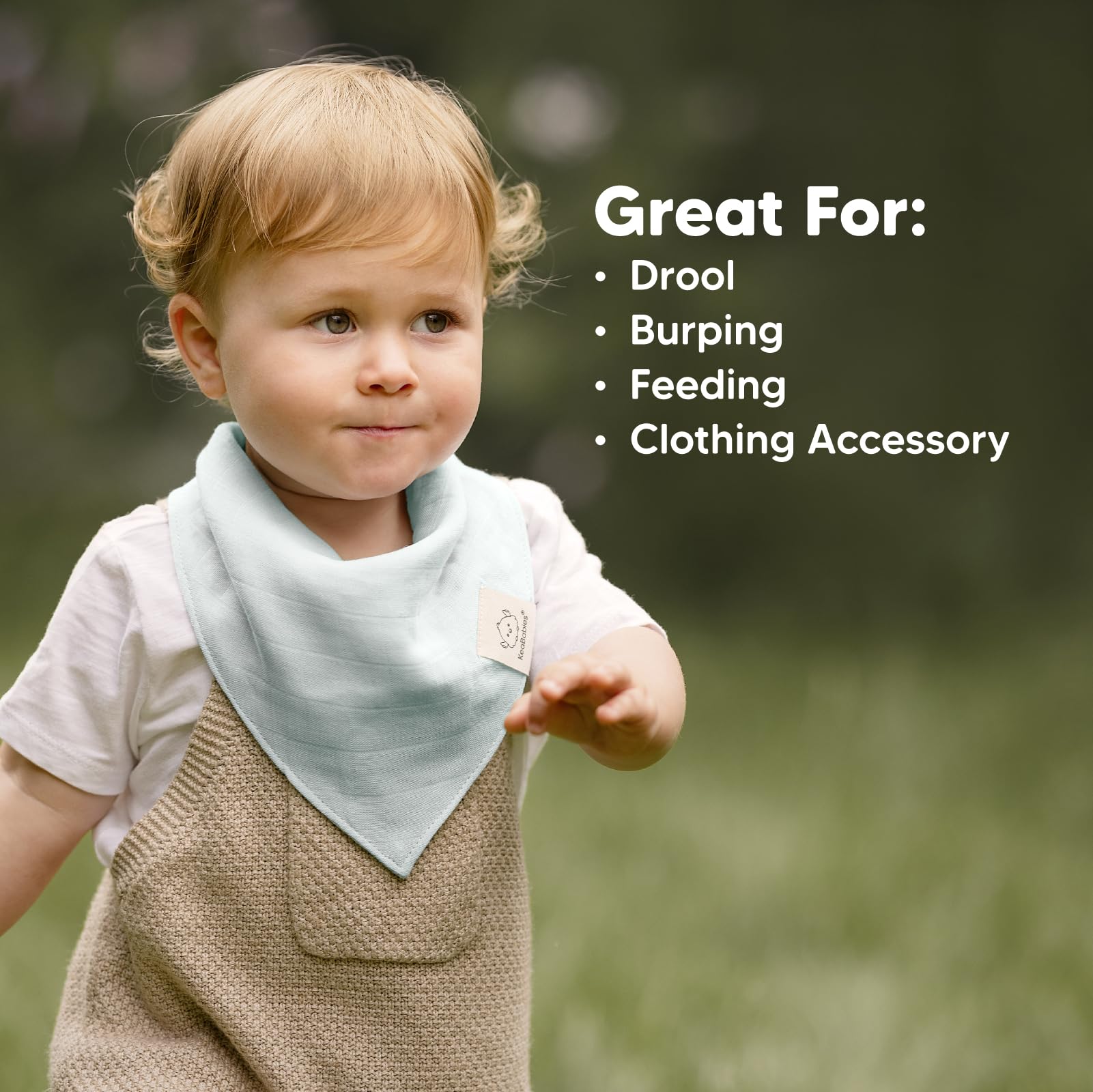 8-Pack Musselin Baby Lätzchen für Jungen, Mädchen - Bandana Breieckstuch Baby Girl & Boy, Sabberndes Neugeborenes, Kinderzahn, Säugling 0-36 Monate, 100% Baumwolle, Saugfähig & Weich (Mirage)