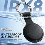 4-Pack IPX8 Waterproof for Airtag Holder, Soft Silicone Case Keychain Compatible with Apple AirTags 1st & 2nd Generation, Shockproof and Anti-Scratch Cover for Pet Collar, Keys, Bags, Luggages