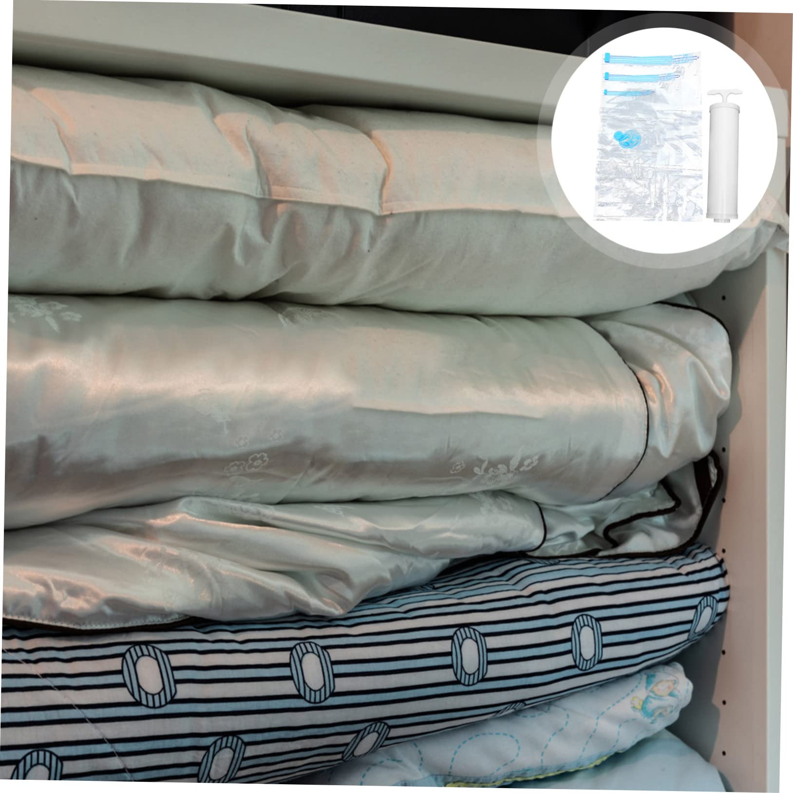 Luxshiny Bolsa De Almacenamiento Al Vacío Bolsa De Vacío Reutilizable Para Ropa De Cama Hogar Incluye Bomba Manual Para Viajes
