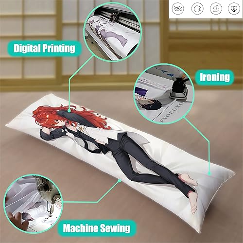 Miniatura 3 de Anime Game Genshin Impact - Funda de almohada para el cuerpo de Diluc masculino estampado de doble cara 59 x 19 pulgadas funda de almohada