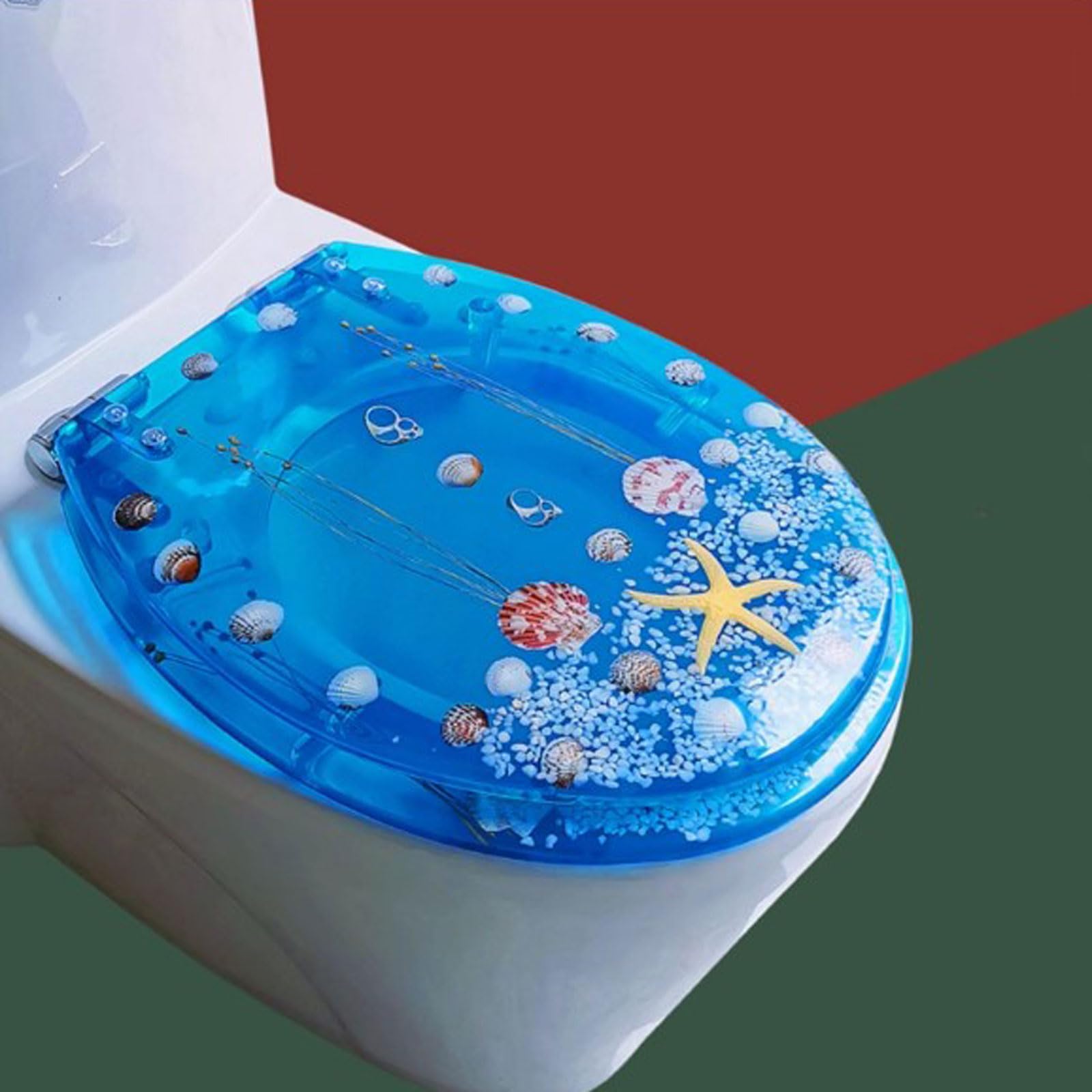 Asiento de inodoro de cierre suave con bisagras ajustables de liberación rápida, fácil de limpiar y montar, fuerte capacidad de carga, diseño de ajuste universal (estilo 3)