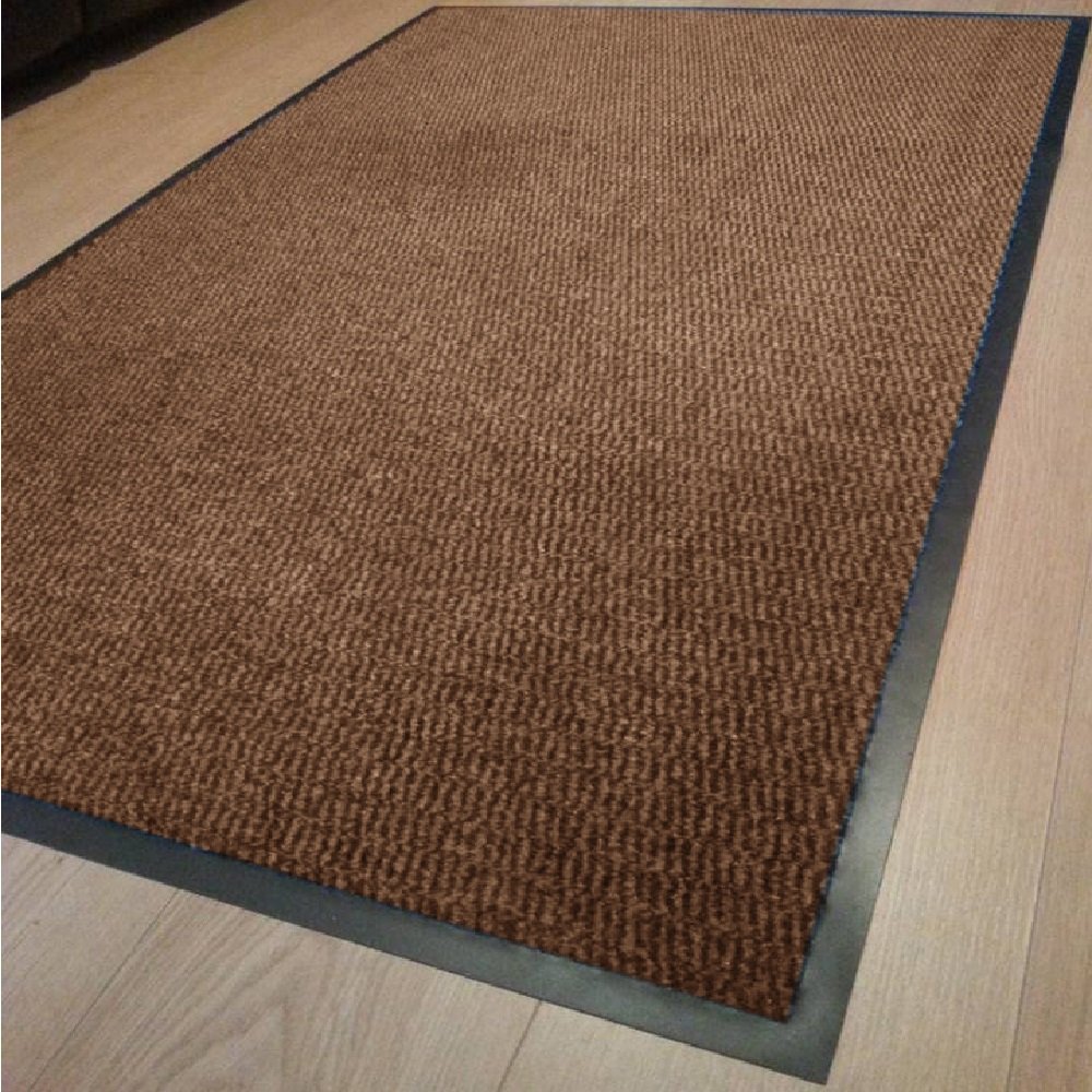 Machine Washable Grey, Red, Brown, Grey, Black Heavy Quality Home Office Floor Non Slip Hard Wearing Barrier Mat. (40 x 60 cm, Brown/Black)