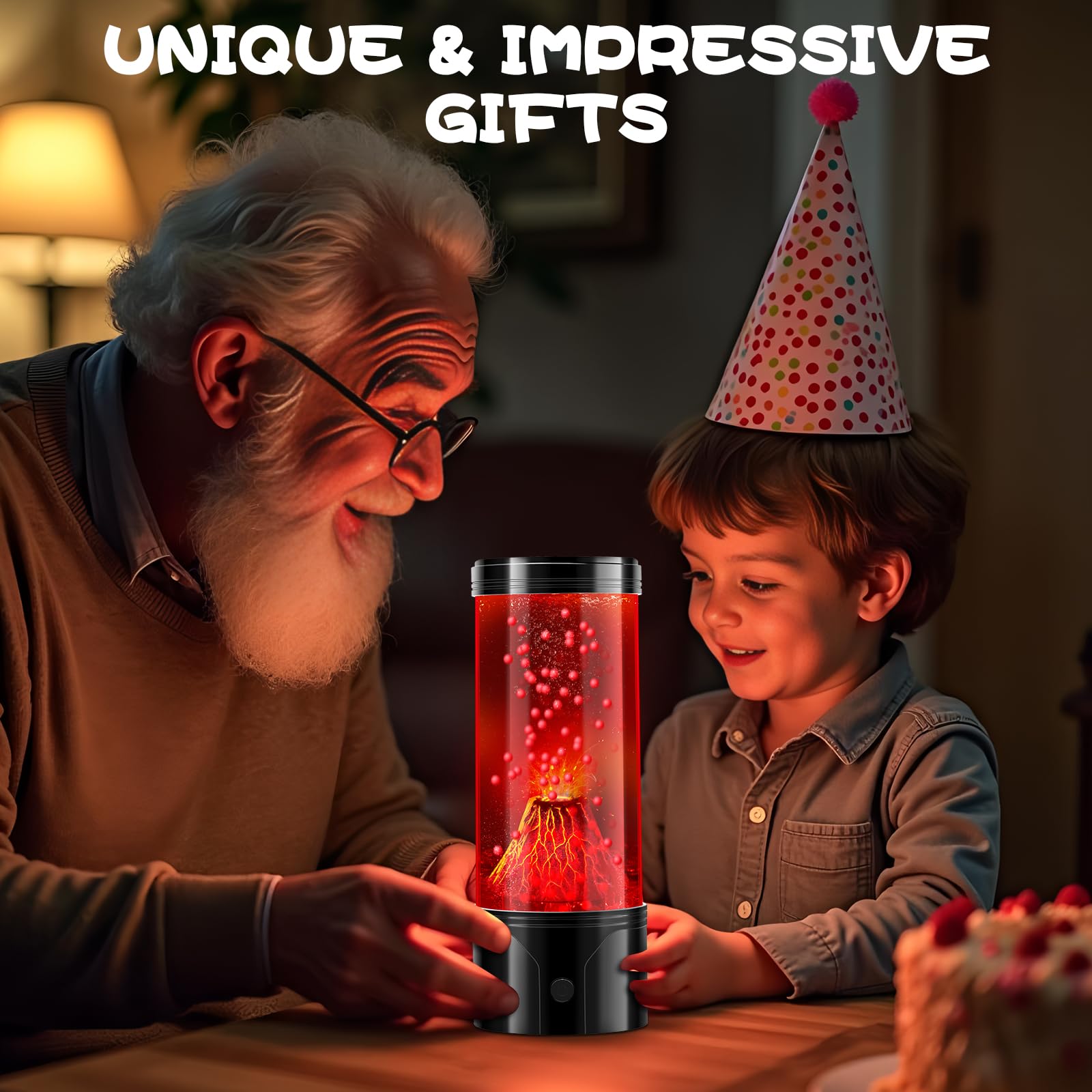ONXE Volcano Eruption Lamp Science Kit - STEM Certified Educational Night Light with Dual USB/Battery Power, 8.7