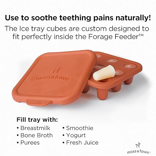 Miniatura 3 de Moss and Fawn Baby's First Bites - Kit de iniciación  Bandeja para cubitos de hielo, alimentador de forraje, molde para congelador y alimentador