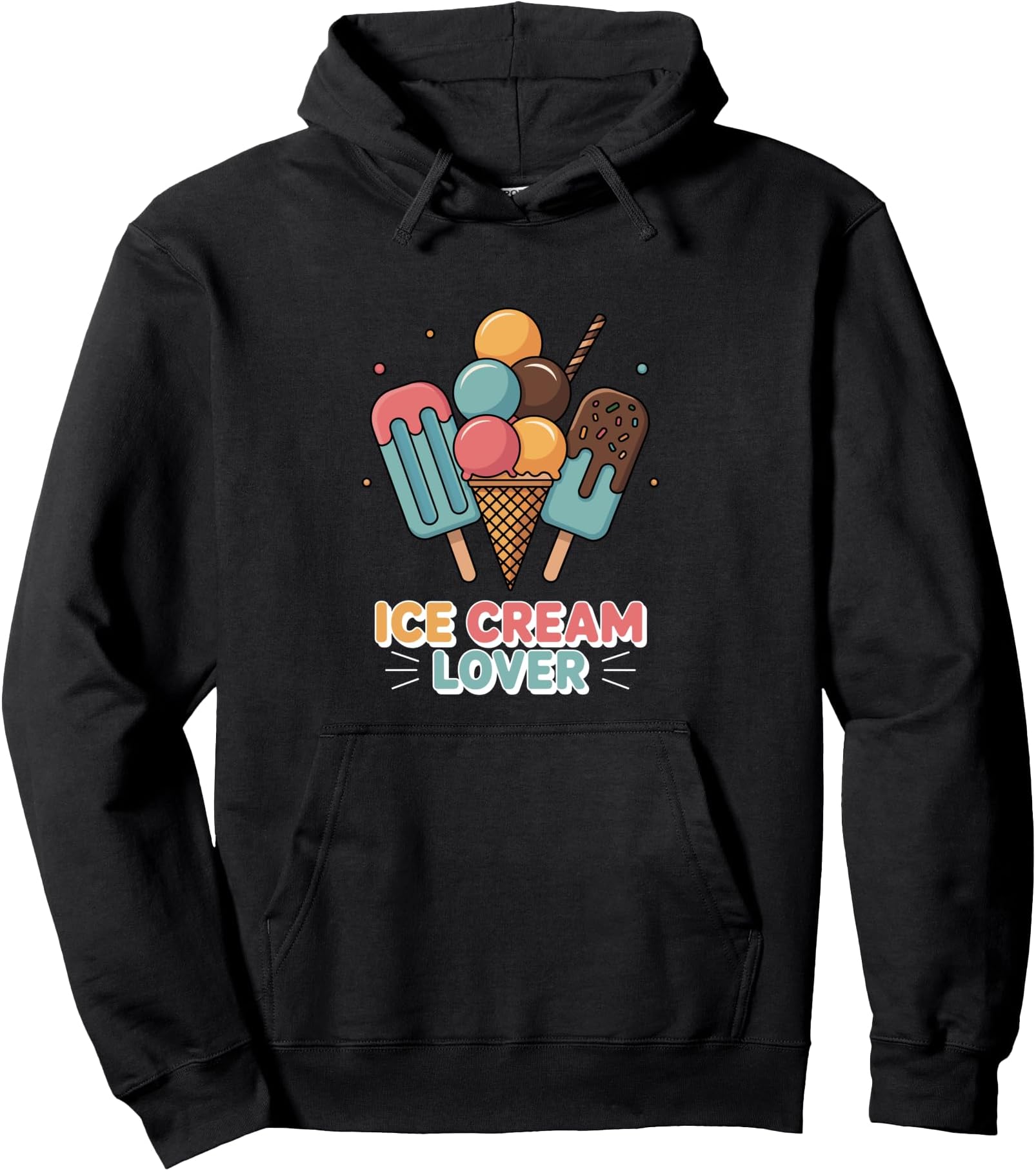 Ice Cream Lover Popsicle Cone Summer Fun Pullover Hoodie