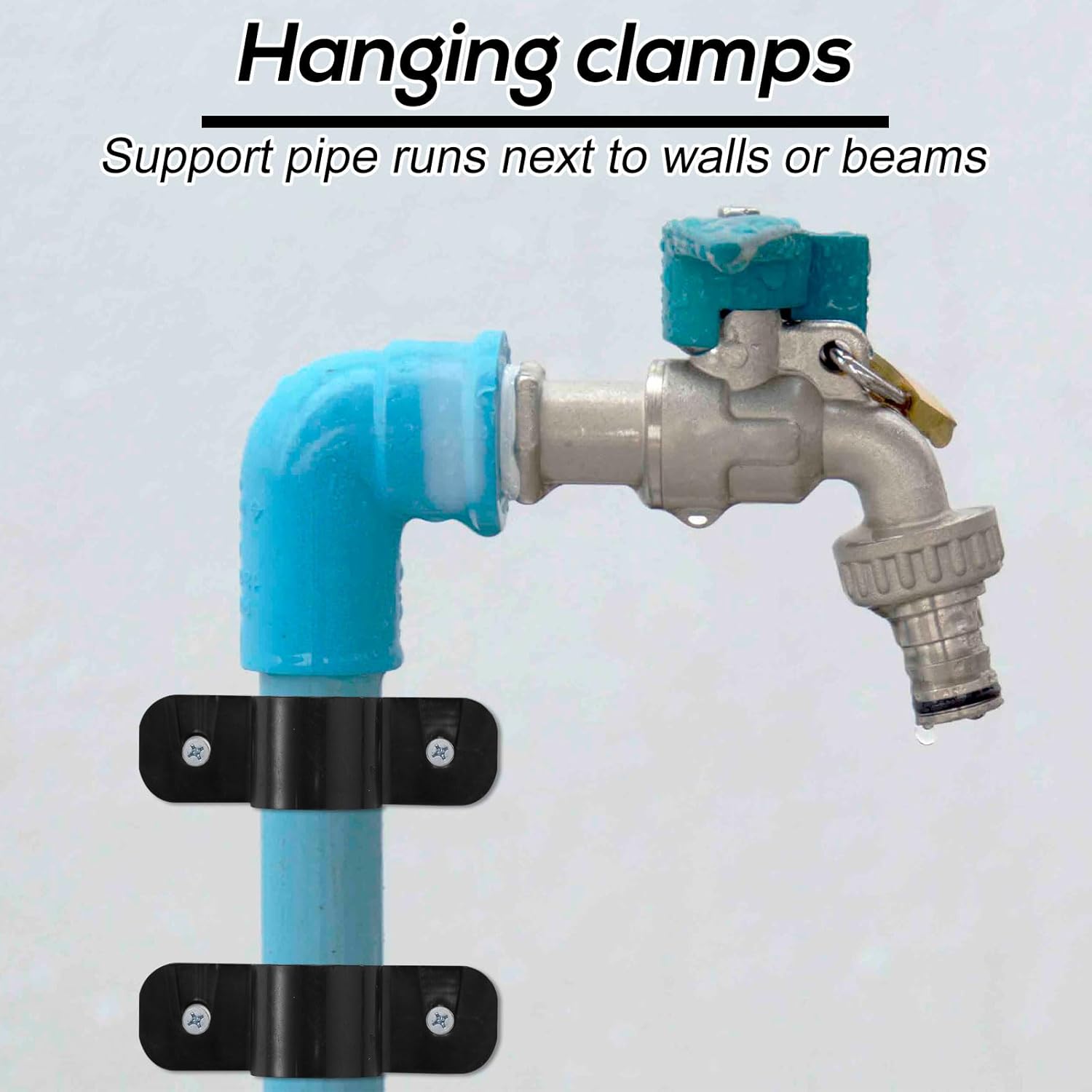 50pcs Pipe Clamps for Pex, 1/2" Hangers & Supports Heavy Duty Plastic Pipe Clips for Copper CPVC Pipes (No Nails Included)