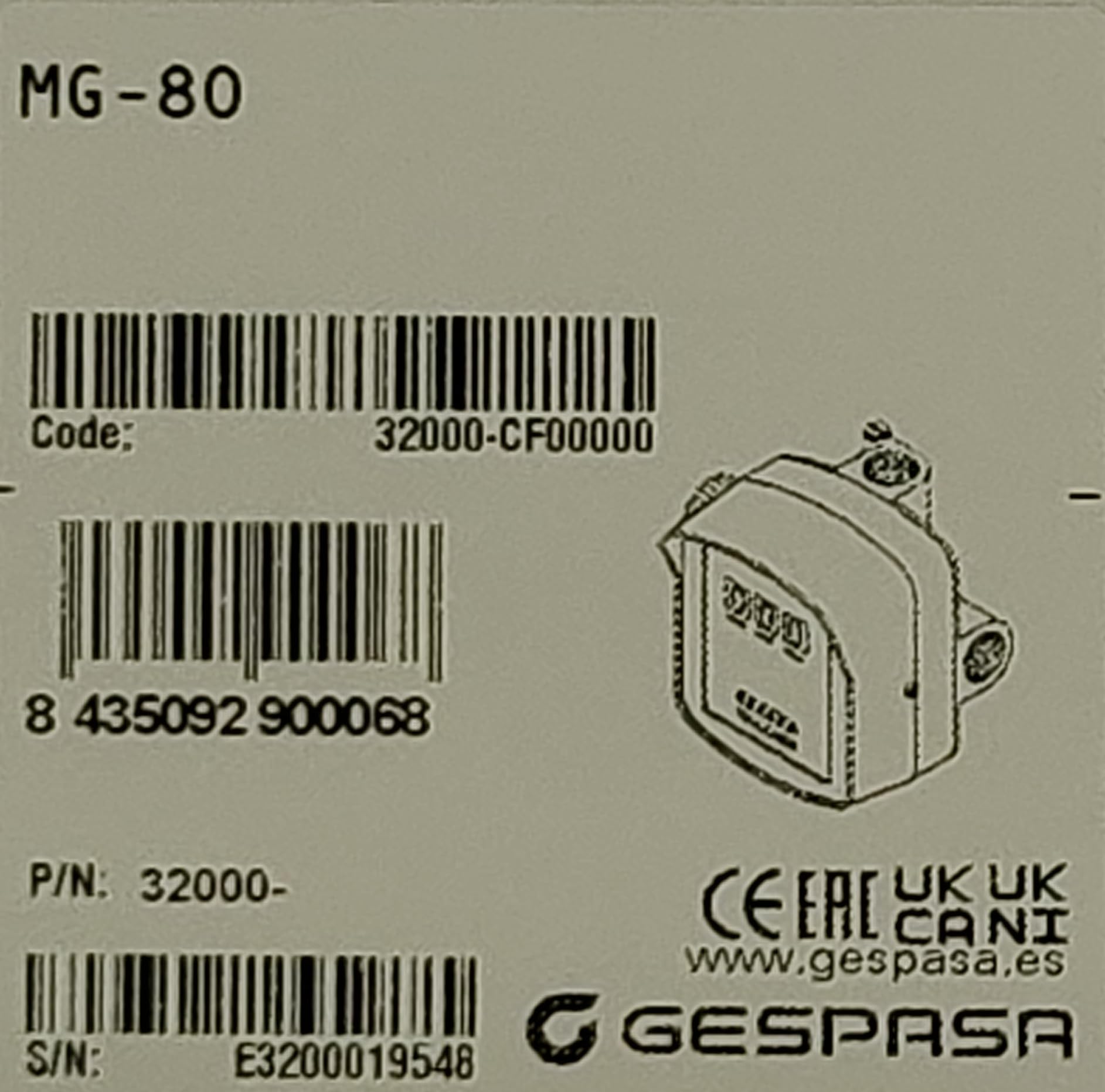 MG-80 · Medidor mecánico