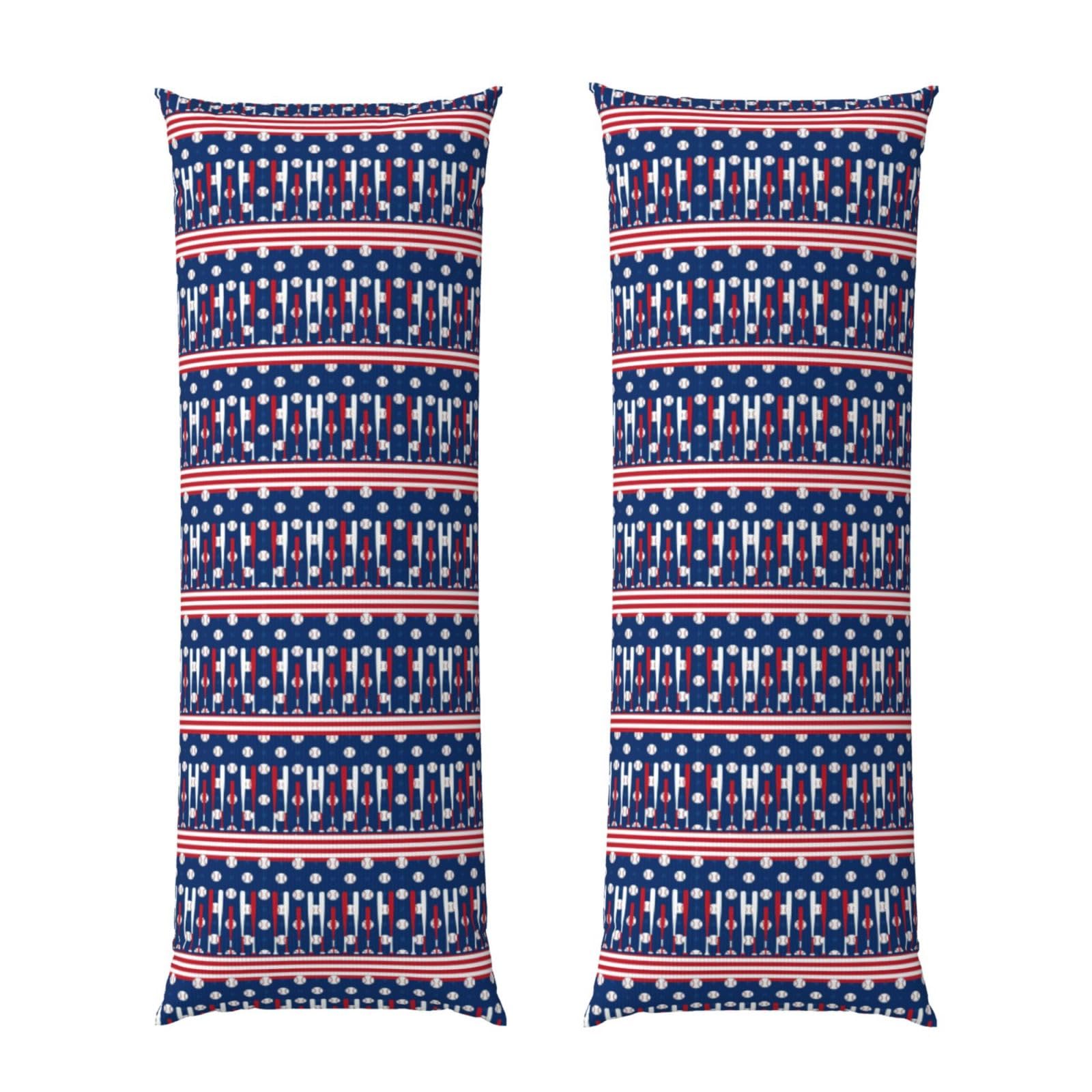 Body Pillow Cover 20x60 Baseball Sport American Flag, Plush Flannel Long Pillowcase with Zipper, Soft Cozy Cushion Protector, Wrinkle Free for Bed Sofa Home