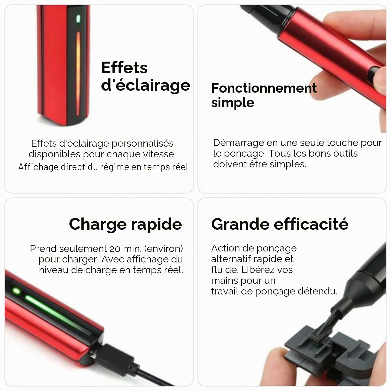 Ponceuse alternative, stylo de meulage électrique, tête de papier de ponçage en plastique, chargement rapide USB, stylo de ponçage avec 8 têtes de ponçage pour modélisme Gundam, outils d'artisanat et