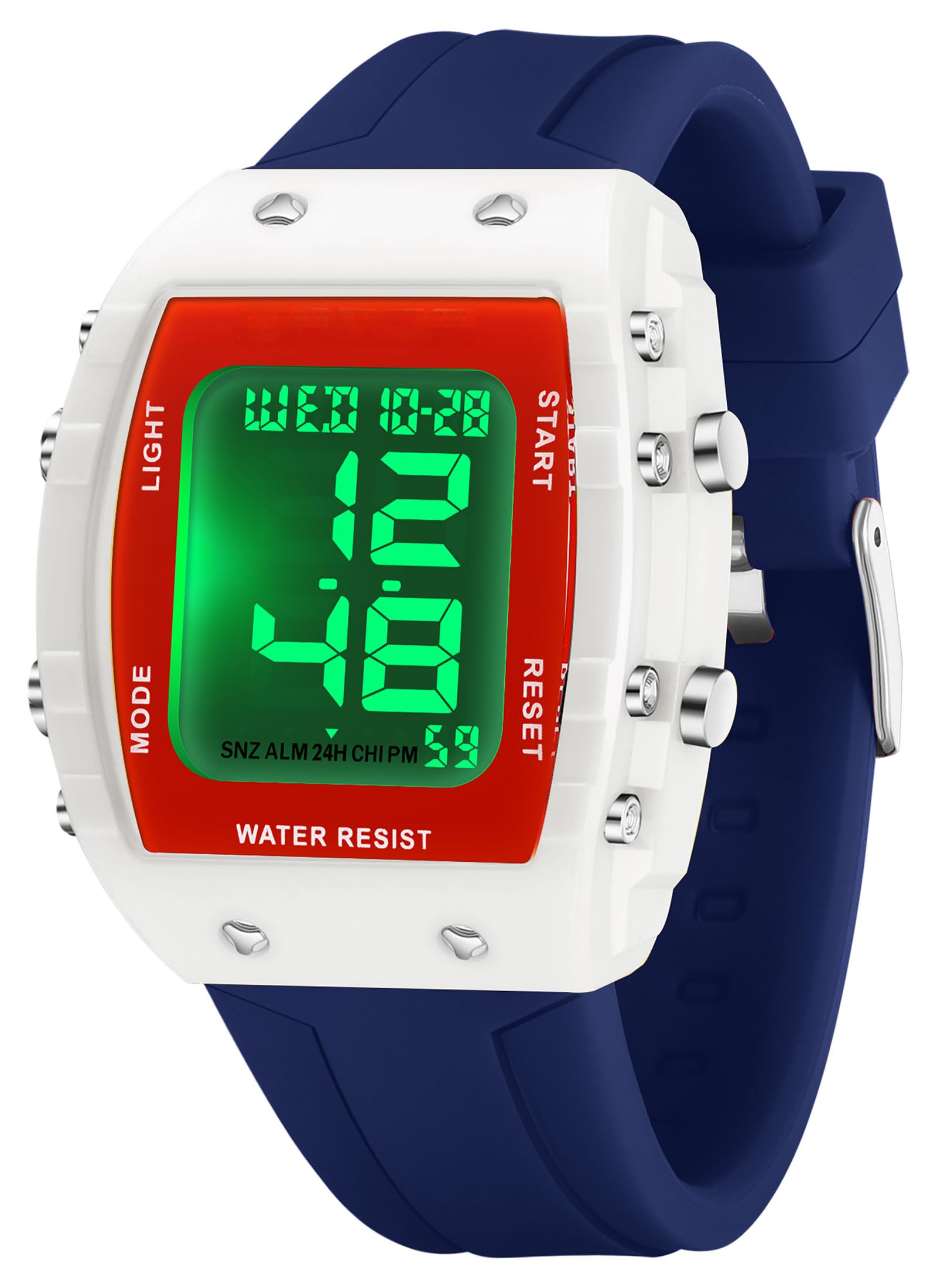 findtime Digitale Jungenuhr Sportuhr Wasserdicht Beleuchtung Stoppuhr Chronograph Alarm Digitaluhr Outdoor Große Zahlen Tonneau Minimalistische Fashion Design Jungen Mädchen Schwarz