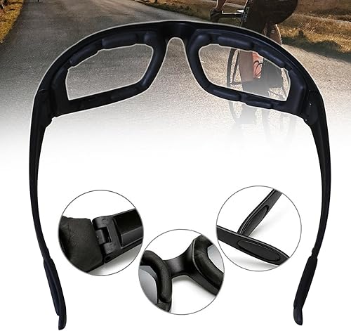Miniatura 9 de Motorcycle Riding Glasses Foam Padded Eyeglass Motocross Goggles Windproof Dustproof Anti-Glare UV Protection Motorcycle Sunglasses for Outdoor