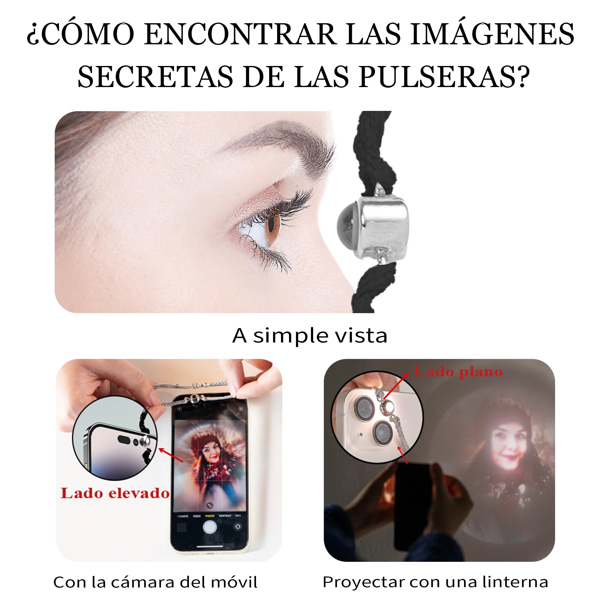 Easycosy Regalos Dia del la Madre, Personalizado Pulsera con Foto Dentro, Pulseras Personalizadas con Proyección de Imagen para Mamá, Papá, Pareja, Amigo, Novio — view 3