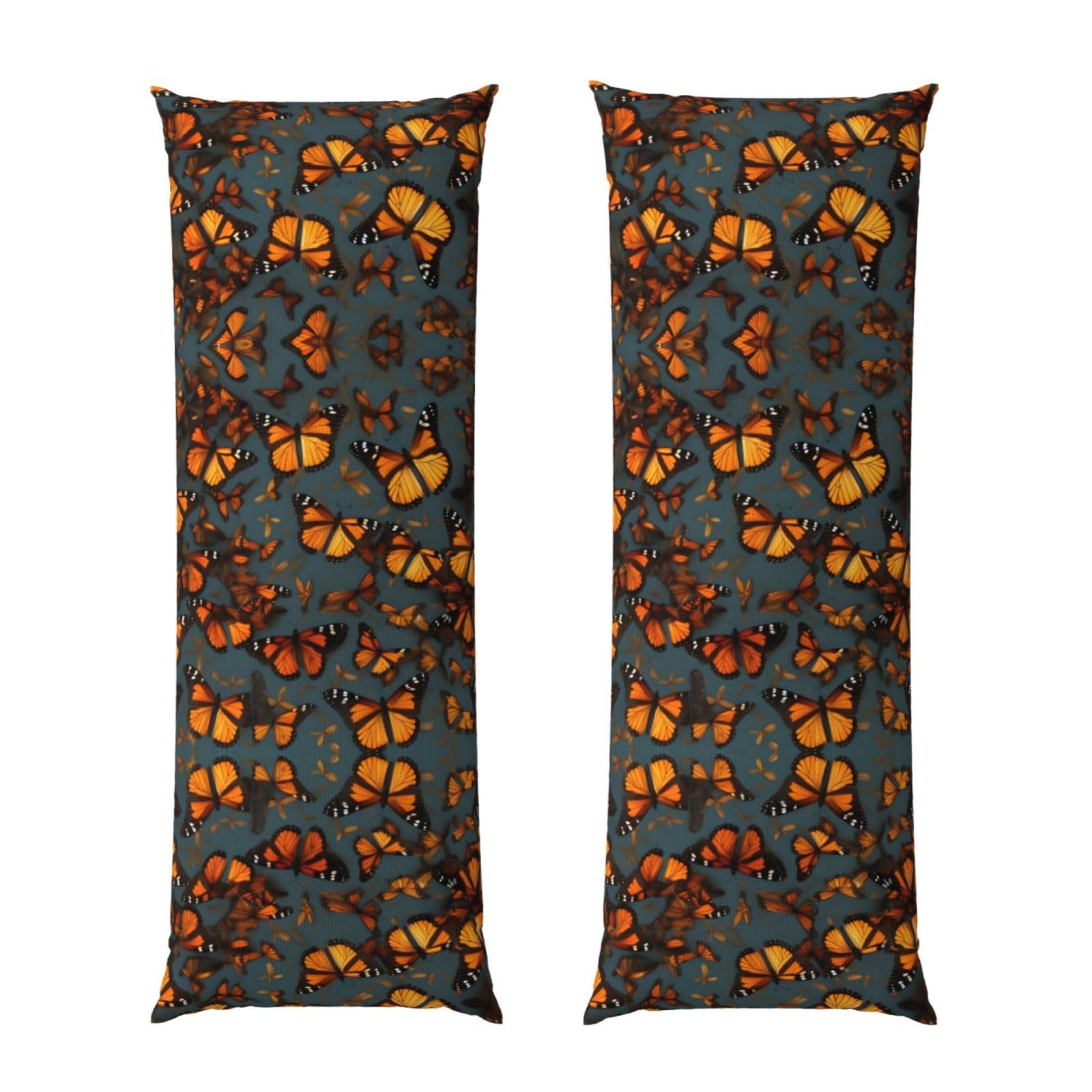 Housse de coussin papillons oranges pour remplacer vos textiles rêches