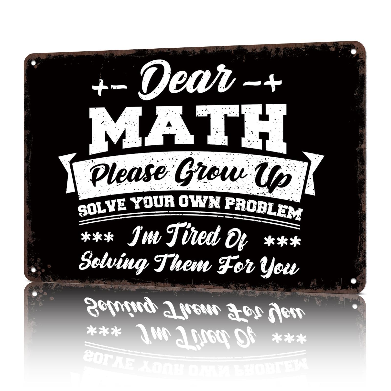 KWQDOZF Vintage Metal Signs Dear Math Please Grow Up S Funny Tin Sign Poster Wall Art For Home Room Bedroom Office Decor 8x12inch
