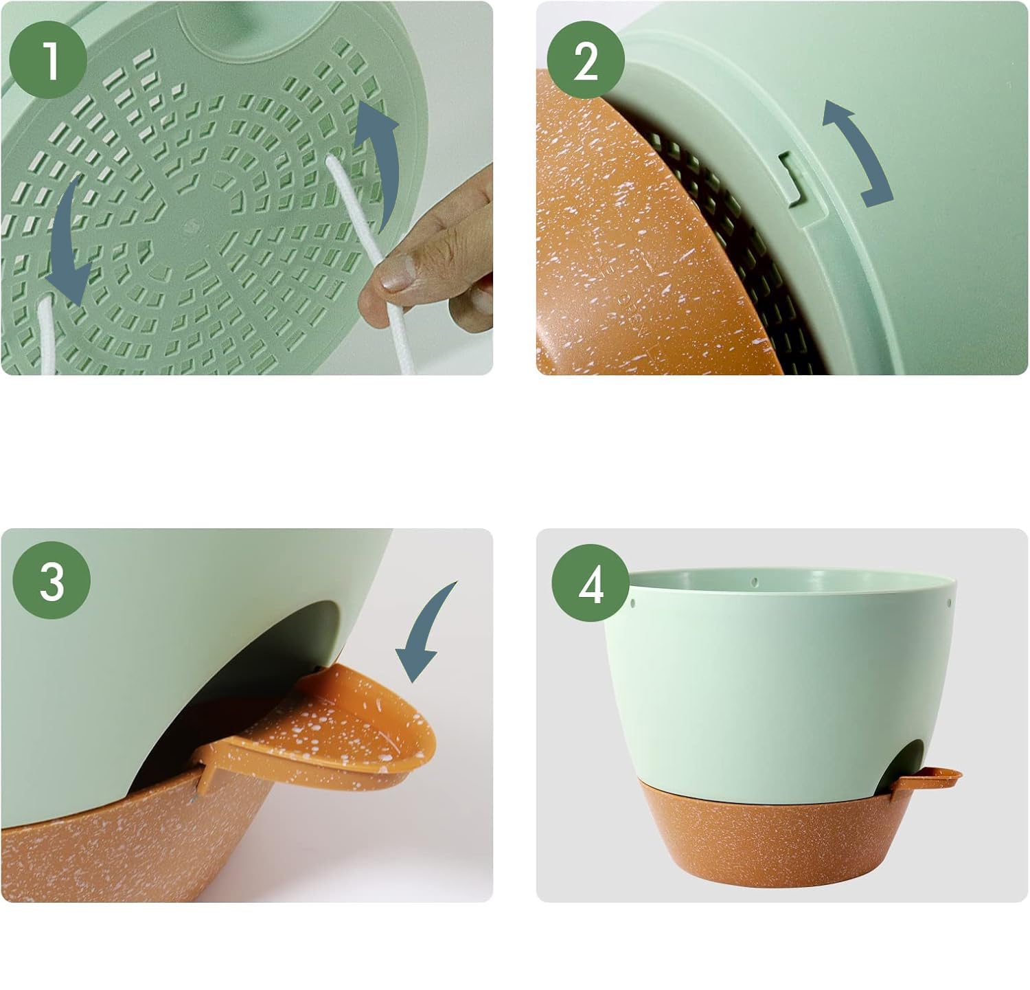 Snapklik.com : 10 Inch Hanging Planters For Indoor Plants, 2 Pack Self ...