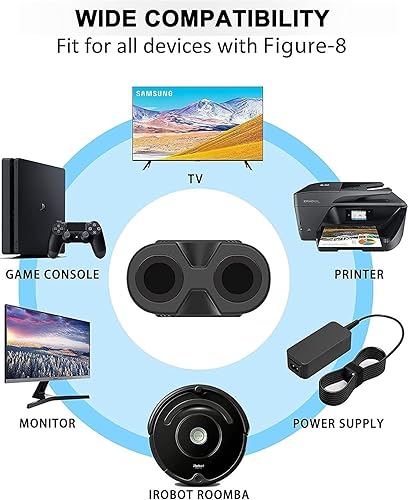 Miniatura 6 de Cable de alimentación de TV con certificación UL de 6 pies compatible con Samsung LG TCL 2 clavijas AC enchufe de pared de 2 ranuras LED LCD para