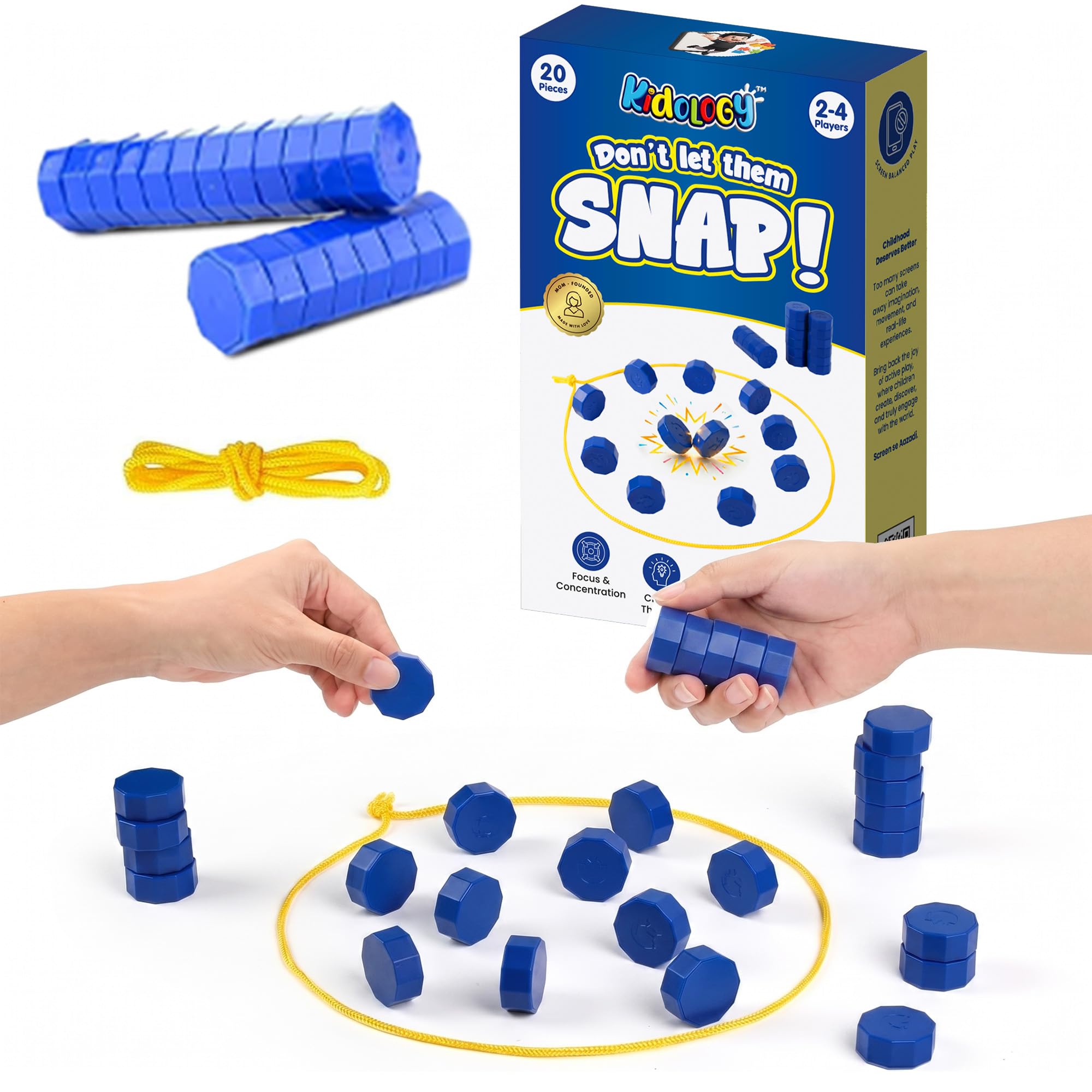 Kidology Magnetic Chess Game for Kids & Adults | Magnetic Stones Strategy Board Game with Rope Boundary | Family Party Travel Game | Brain Teaser Logic Puzzle | Ideal Gift for Boys & Girls-image-26