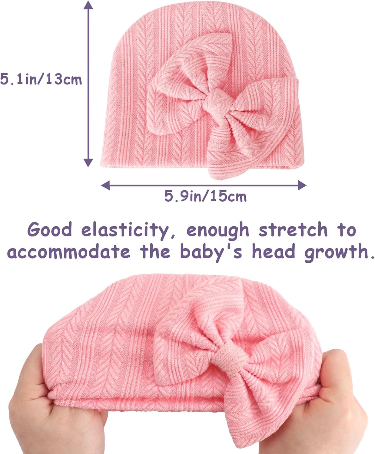 Newborn Baby Hats and Mittens Set Infant Bow Beanie Cap Toddler Gloves Newborn Hospital Hats for Baby Boy Girl 0-6 Months - Image 2