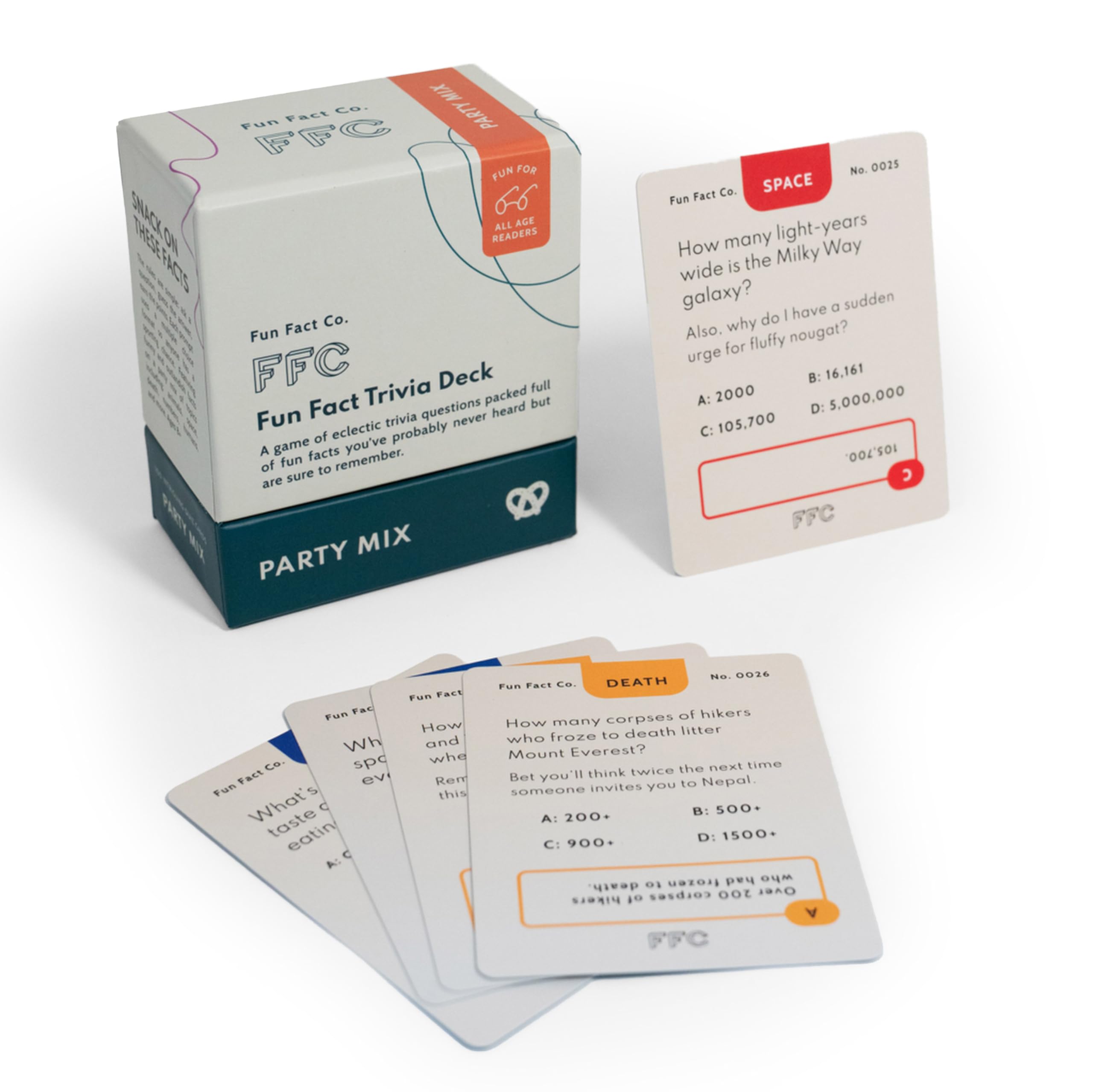 Fun Fact Trivia Game: Party Mix Edition, Family Game Night Essential, 100 Funny & Witty Trivia Question Cards, Educational Game for Kids & Adults