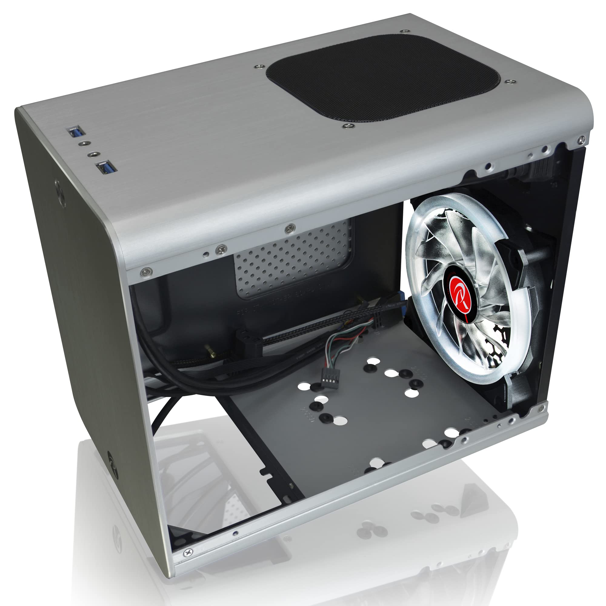 Case Raijintek Metis Plus Mini-ITX - Argento con Finestra