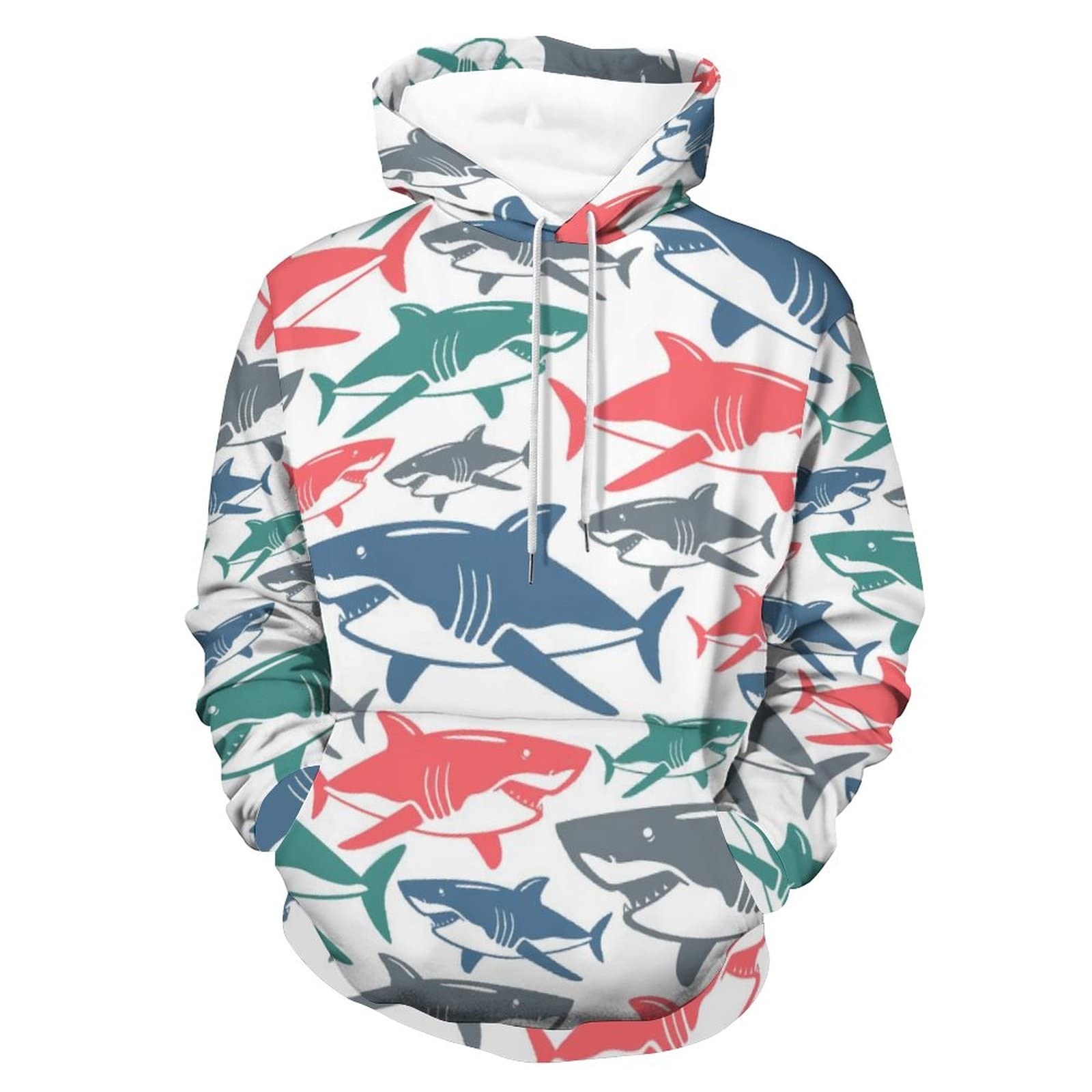 Hoodie Requin Coloré UMENG Pull Unisexe pour Affronter le Froid avec Style - 8