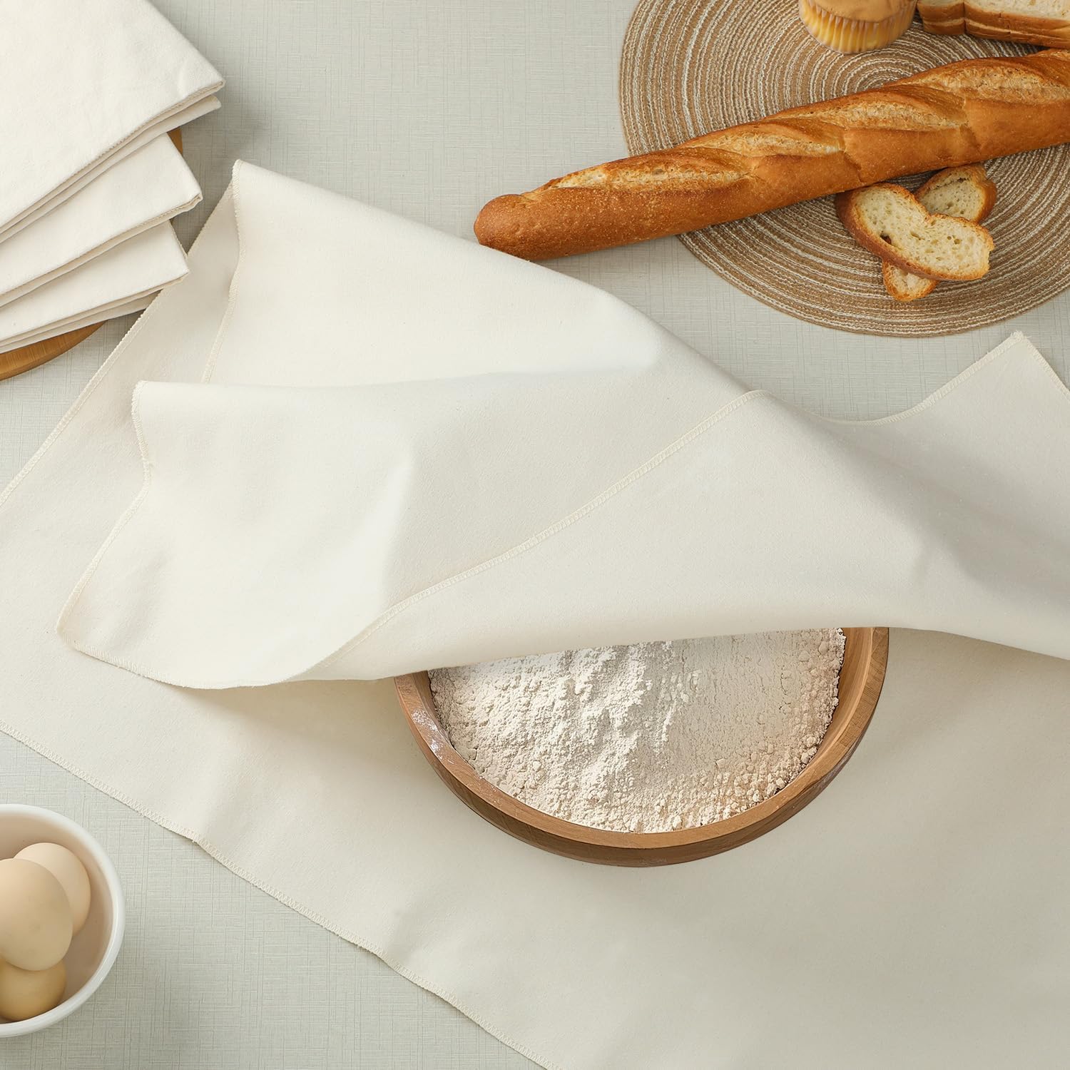 1 Pcs Thickened Bread Proofing Cloth for Baking Sourdough,28x28inch Bread Basket Flour Sack Towels for Dough, Baguettes, Loaves, Pastry, Homemade Bread - Image 6