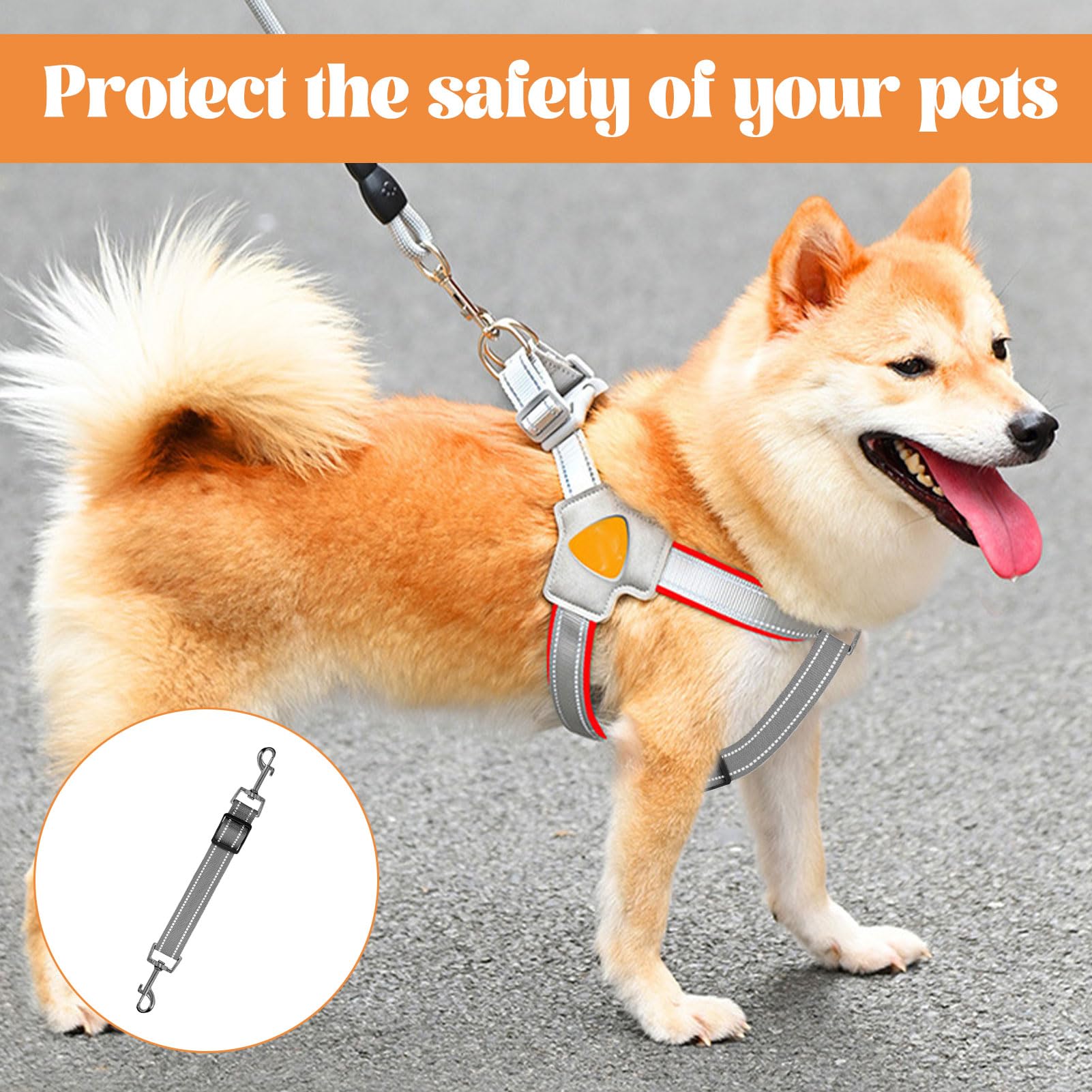 2 Pcs Dog Collar Clip, Adjustable Collar To Harness Safety Connector, Retractable Dog Lead Clips, Reflective Double Clip For Safety, Durable Pet Harness Link, Long-Lasting Connector For Dogs(Black