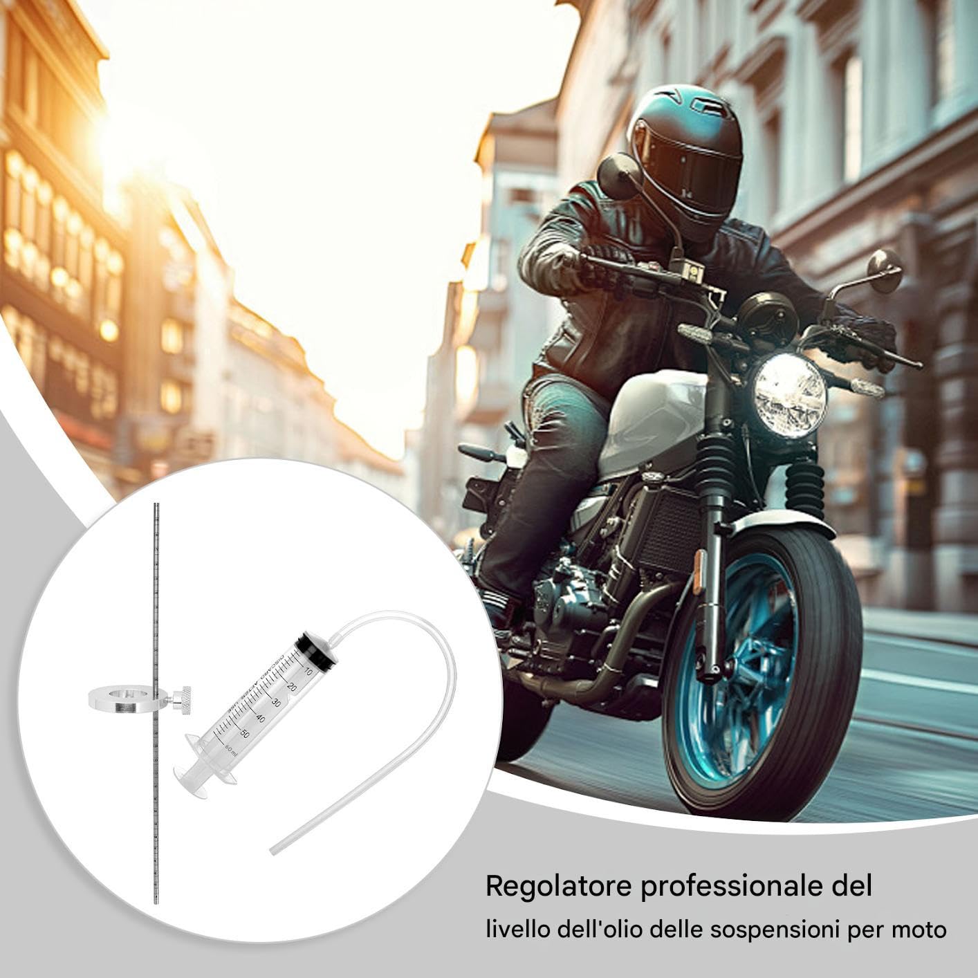 Generico Strumento dei Livelli 'Olio - siringa 'Olio, Kit di Misura Regolabile, riempitivo per motociclistica | Strumento di misurazione del Livello 'Olio preciso con