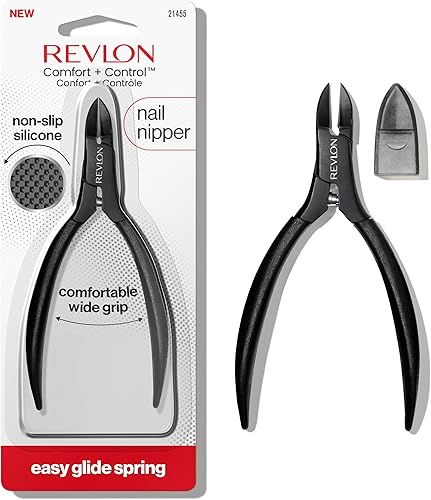 Revlon Pinza de uñas Comfort and Control, recortadora fácil de usar para uñas lisas